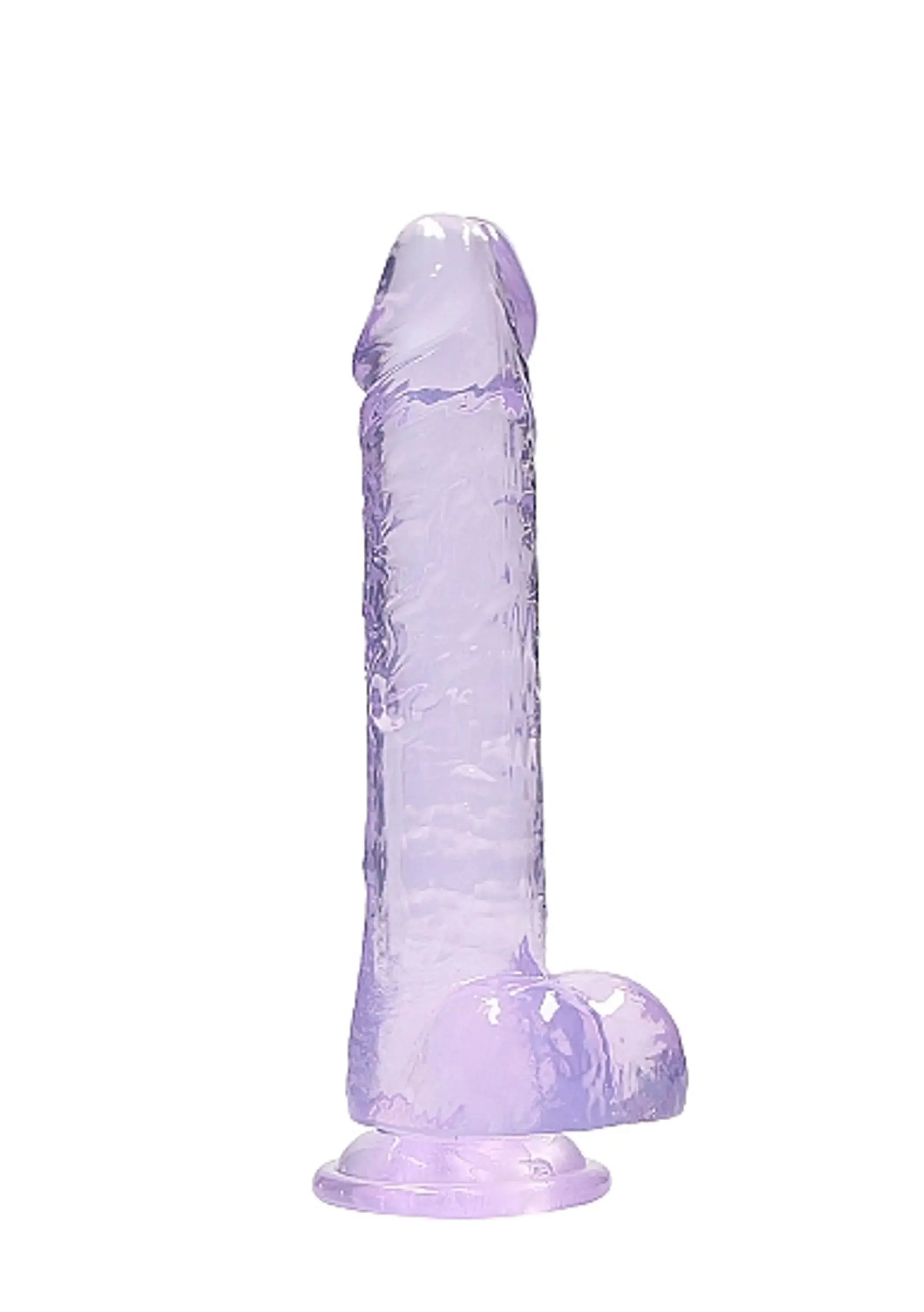 REALROCK 8IN REALISTIC DILDO W/ BALLS CLEAR PURPLE SHOTS AMERICA