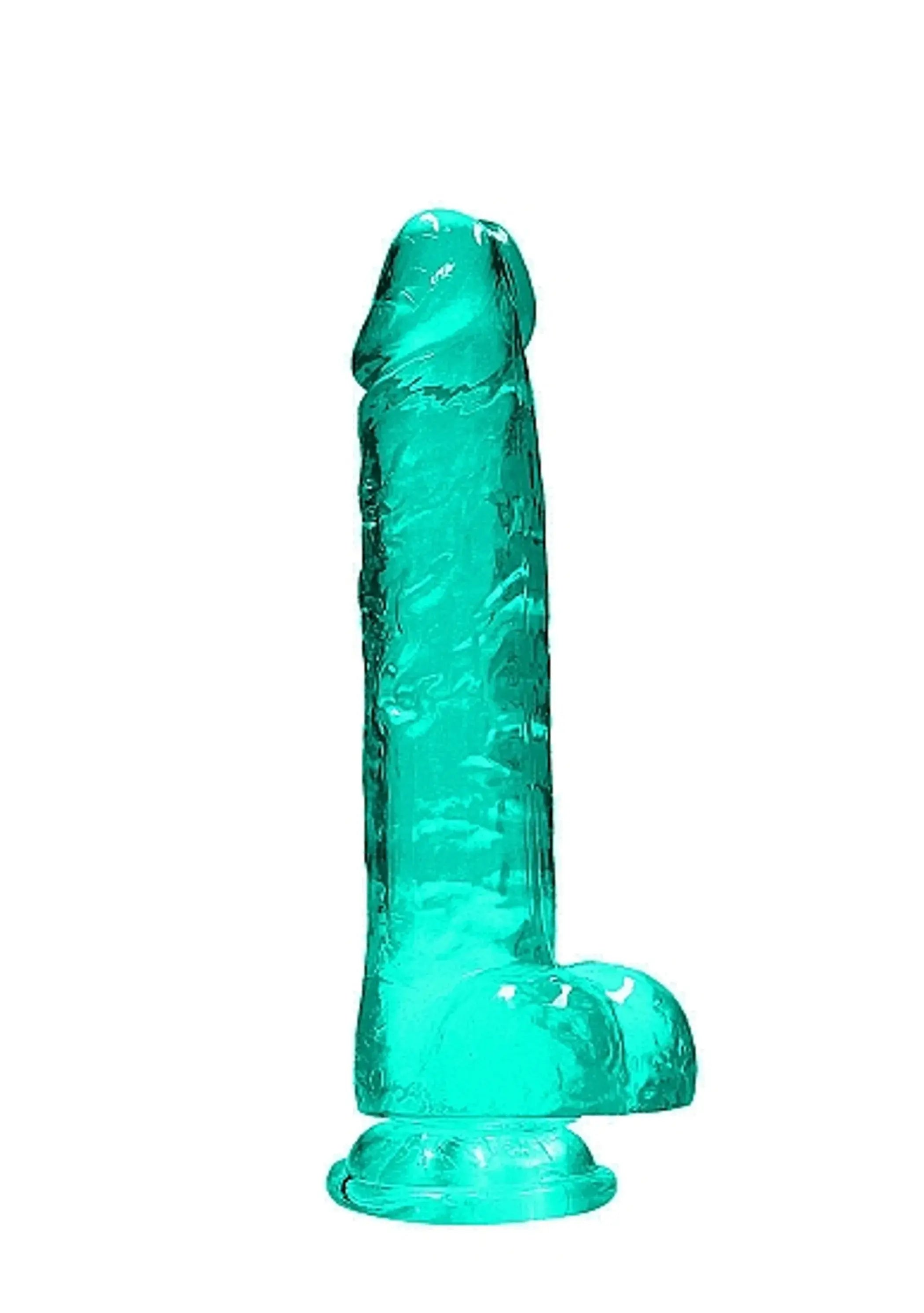 REALROCK 8IN REALISTIC DILDO W/ BALLS TURQUOISE SHOTS AMERICA