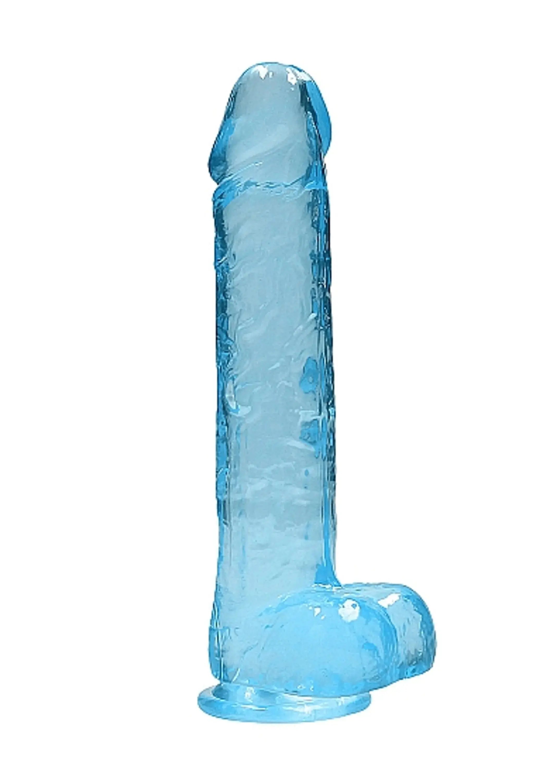 REALROCK 9IN REALISTIC DILDO W/ BALLS BLUE SHOTS AMERICA