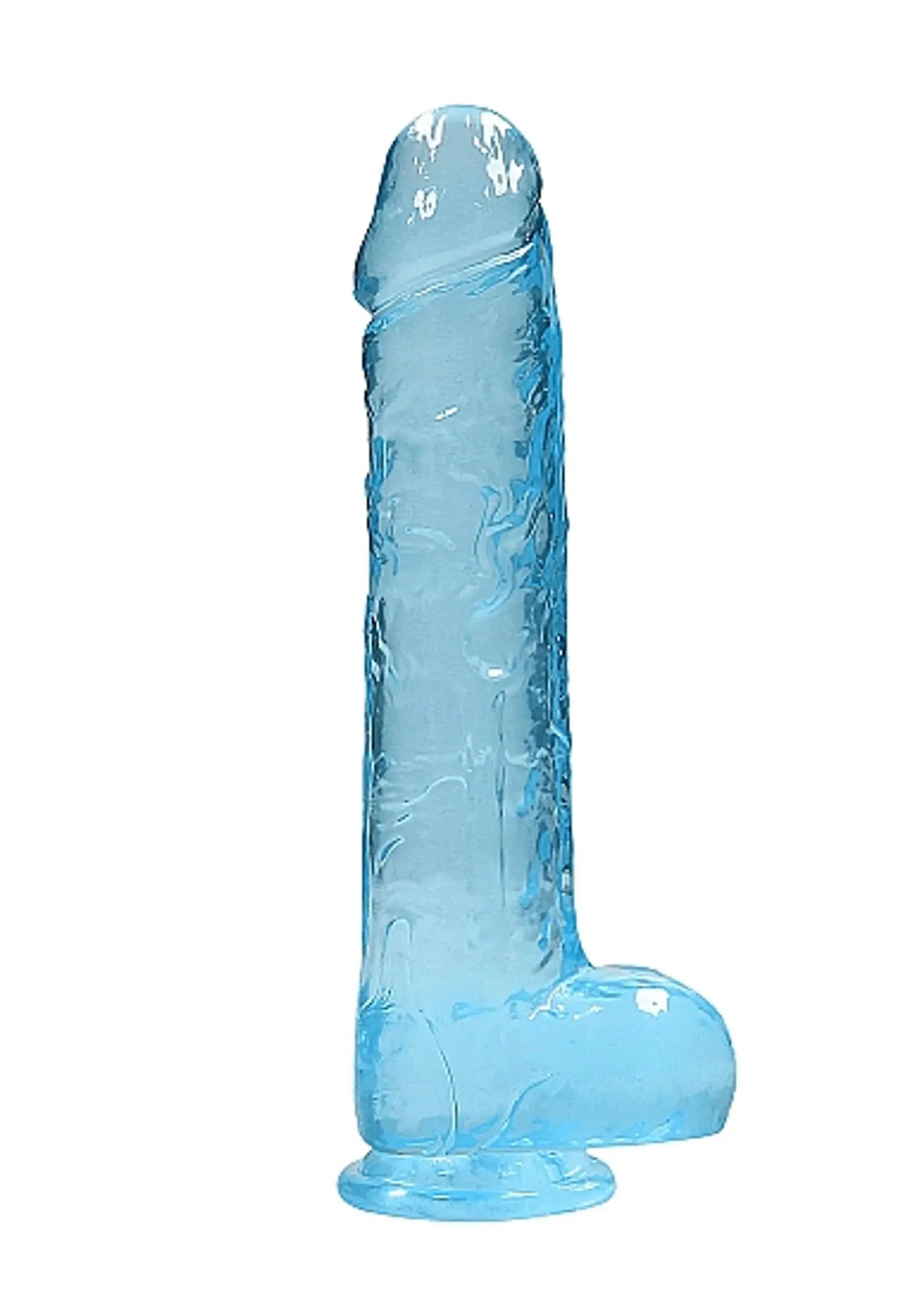 REALROCK 9IN REALISTIC DILDO W/ BALLS BLUE SHOTS AMERICA