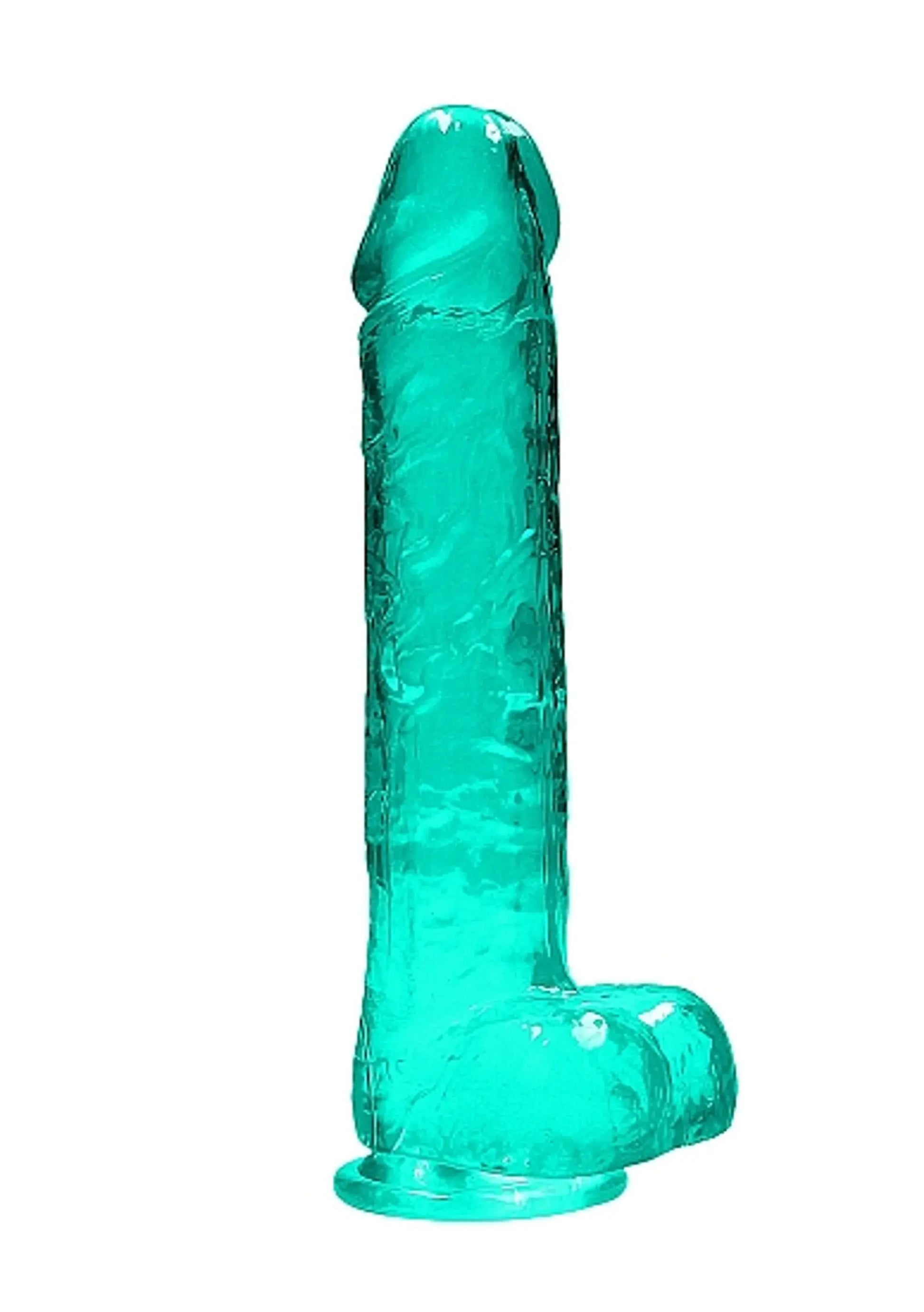 REALROCK 9IN REALISTIC DILDO W/ BALLS TURQUOISE SHOTS AMERICA