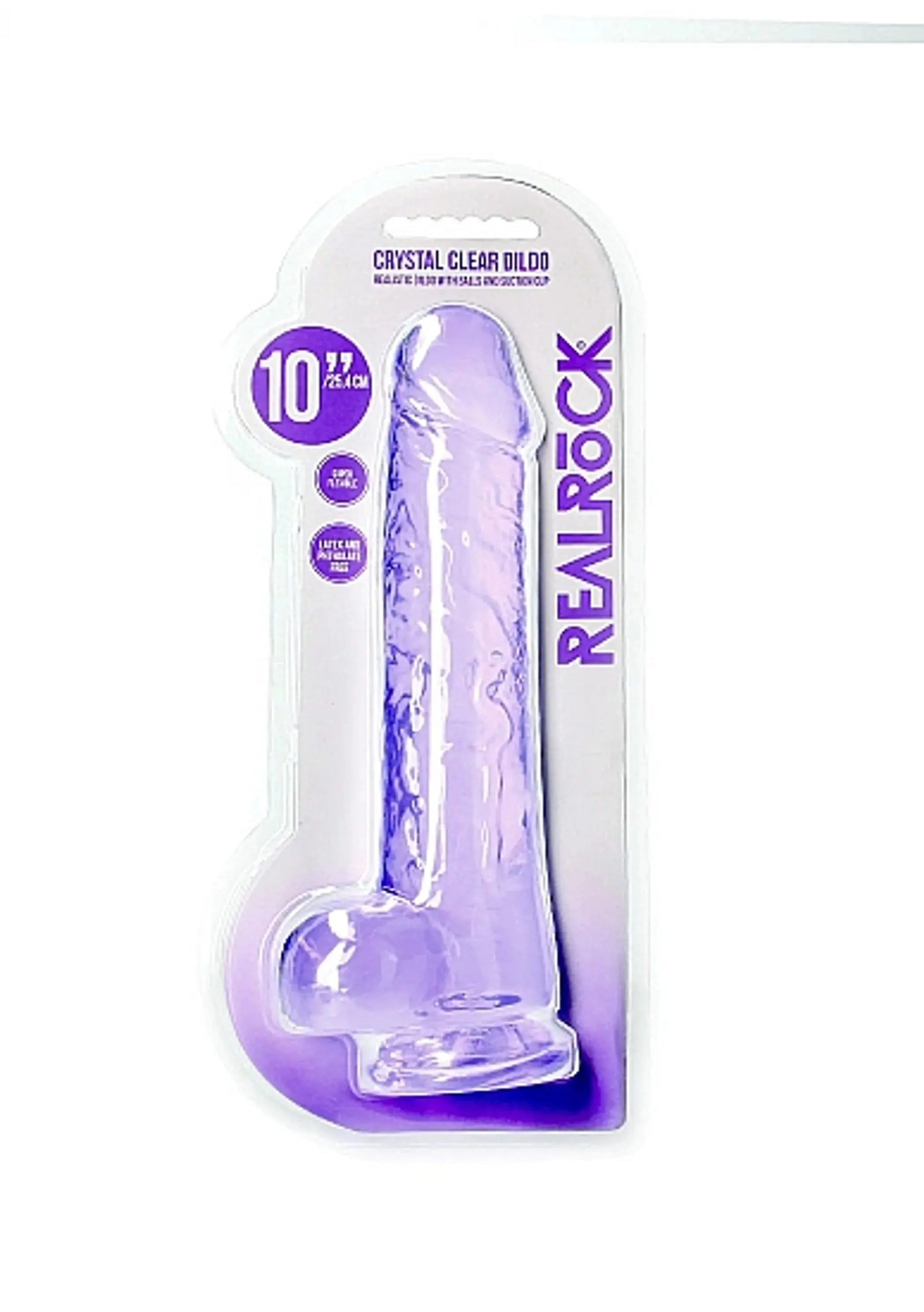 REALROCK REALISTIC DILDO W/ BALLS 10IN PURPLE SHOTS AMERICA