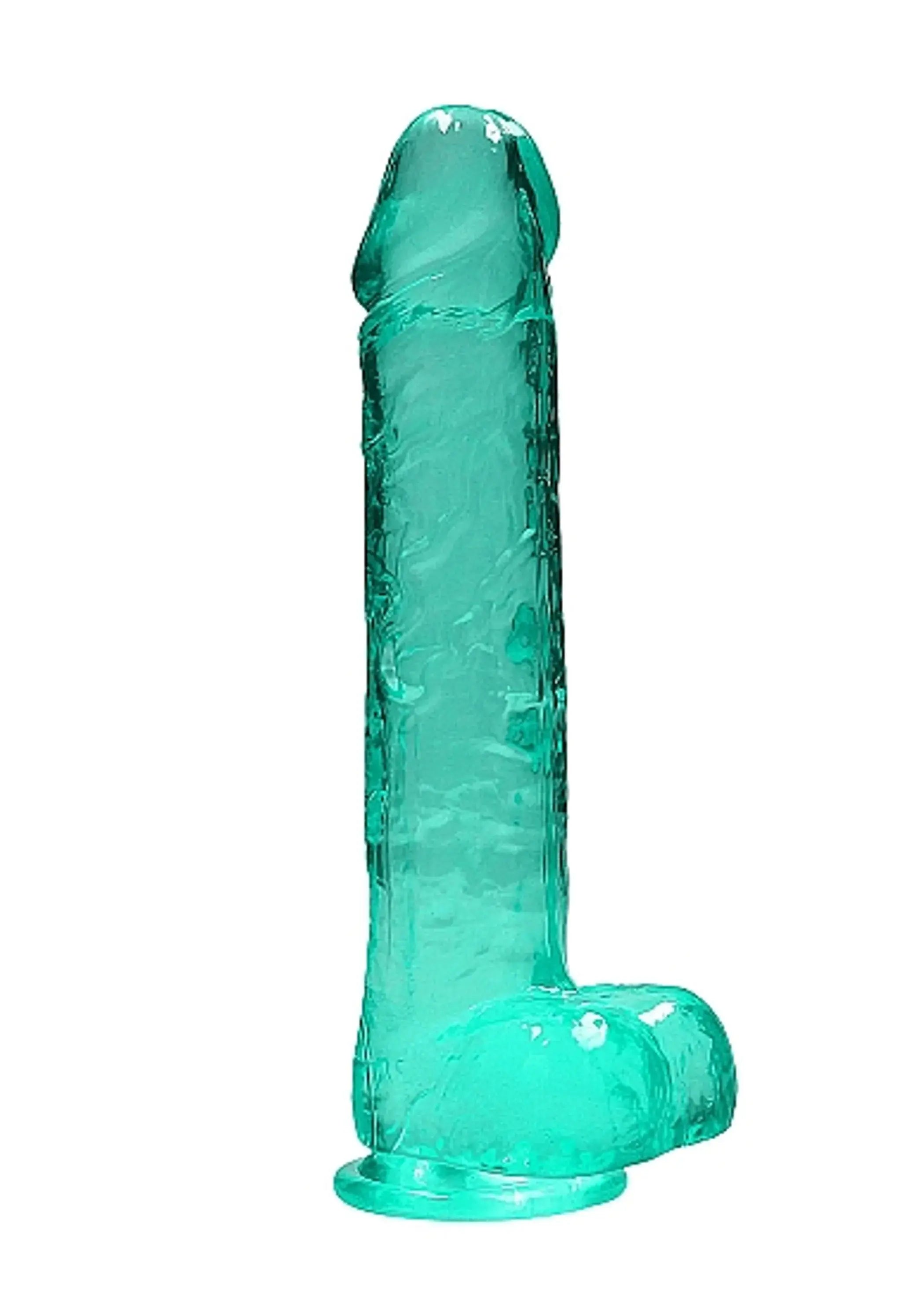 REALROCK REALISTIC DILDO W/ BALLS 10IN TURQUOISE SHOTS AMERICA