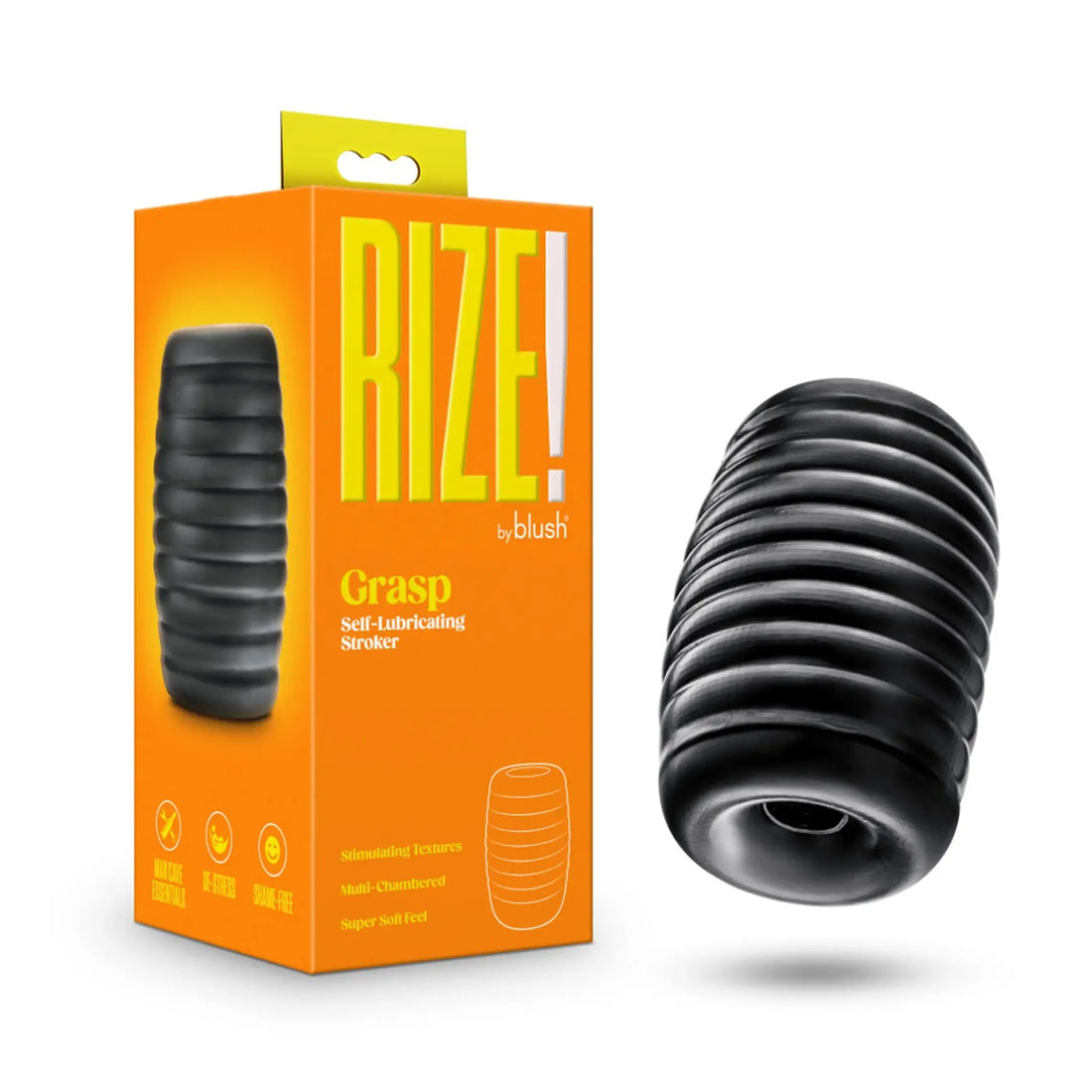 RIZE GRASP SELF LUBRICATING STROKER BLACK Blush Novelties