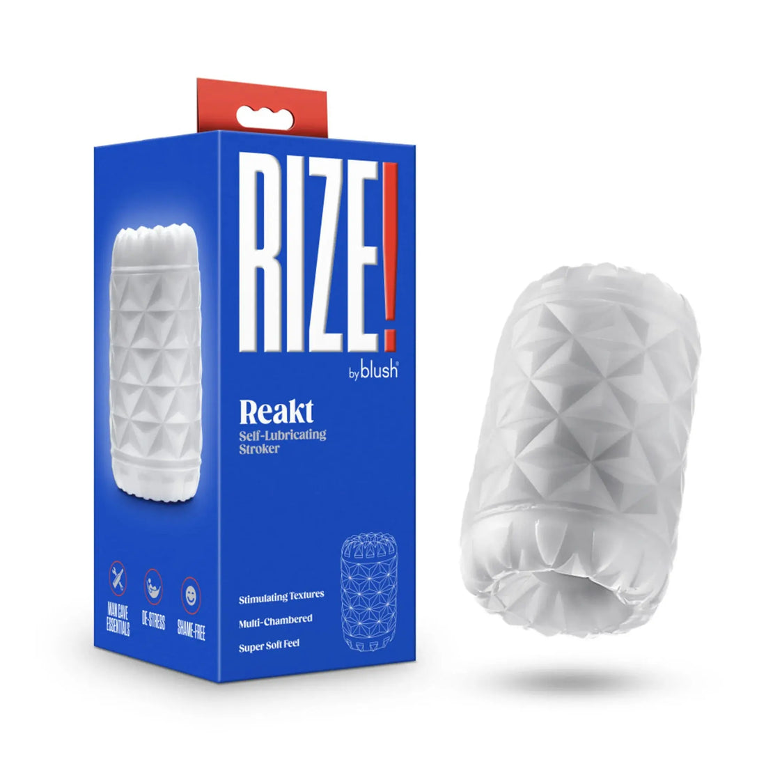 RIZE REAKT SELF LUBRICATING STROKER WHITE Blush Novelties