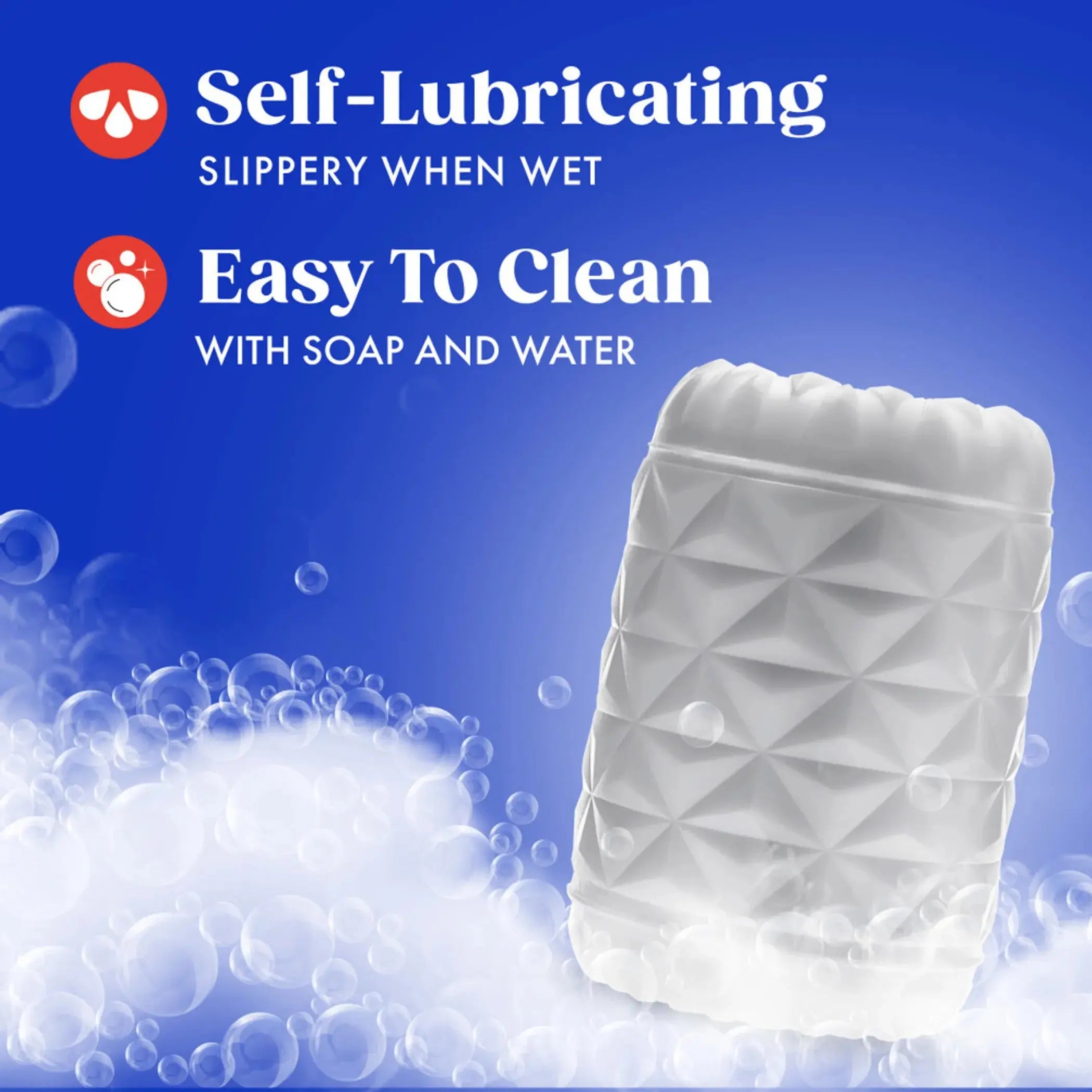 RIZE REAKT SELF LUBRICATING STROKER WHITE Blush Novelties