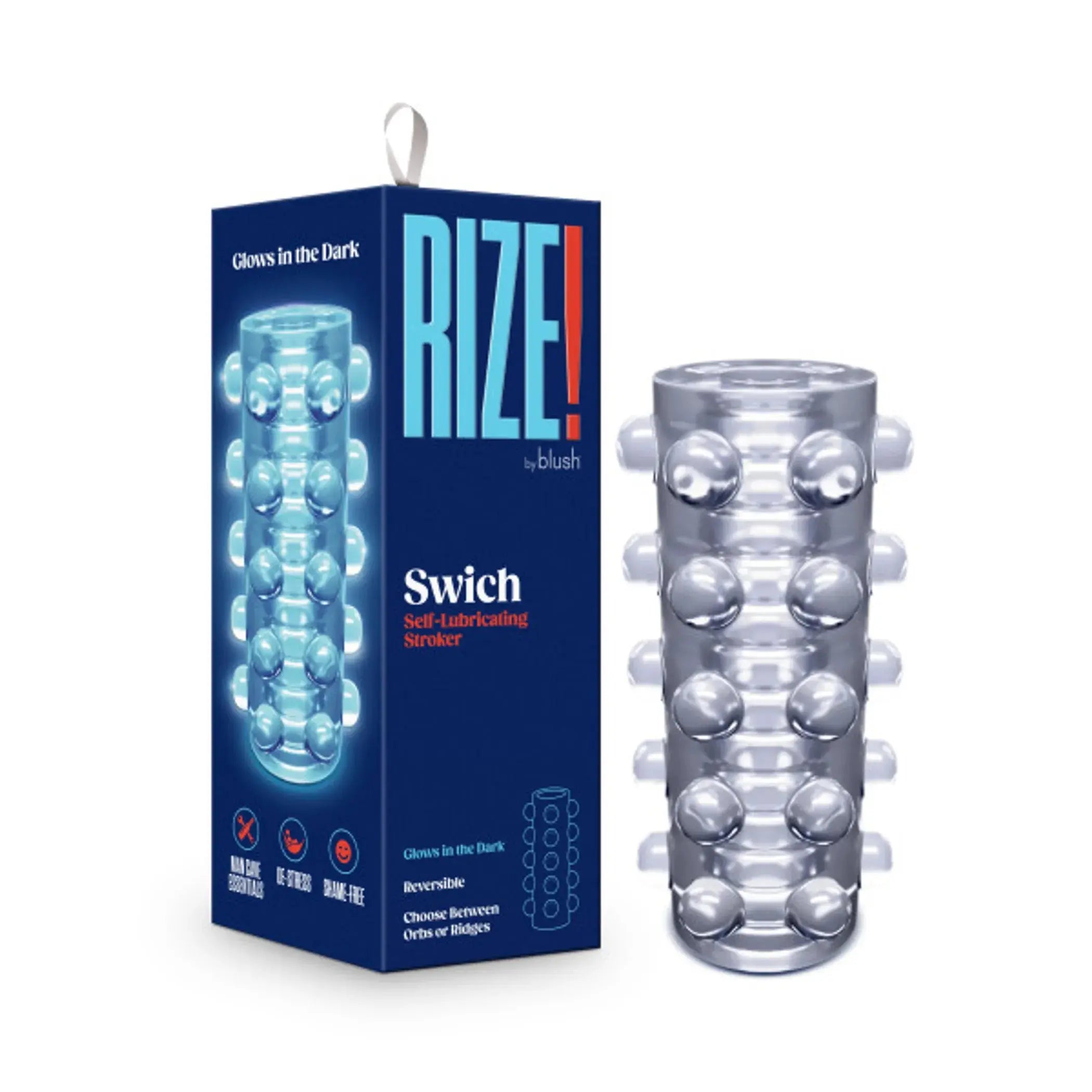 RIZE SWICH GLOW IN THE DARK SELF LUBRICATING STROKER CLEAR Blush Novelties