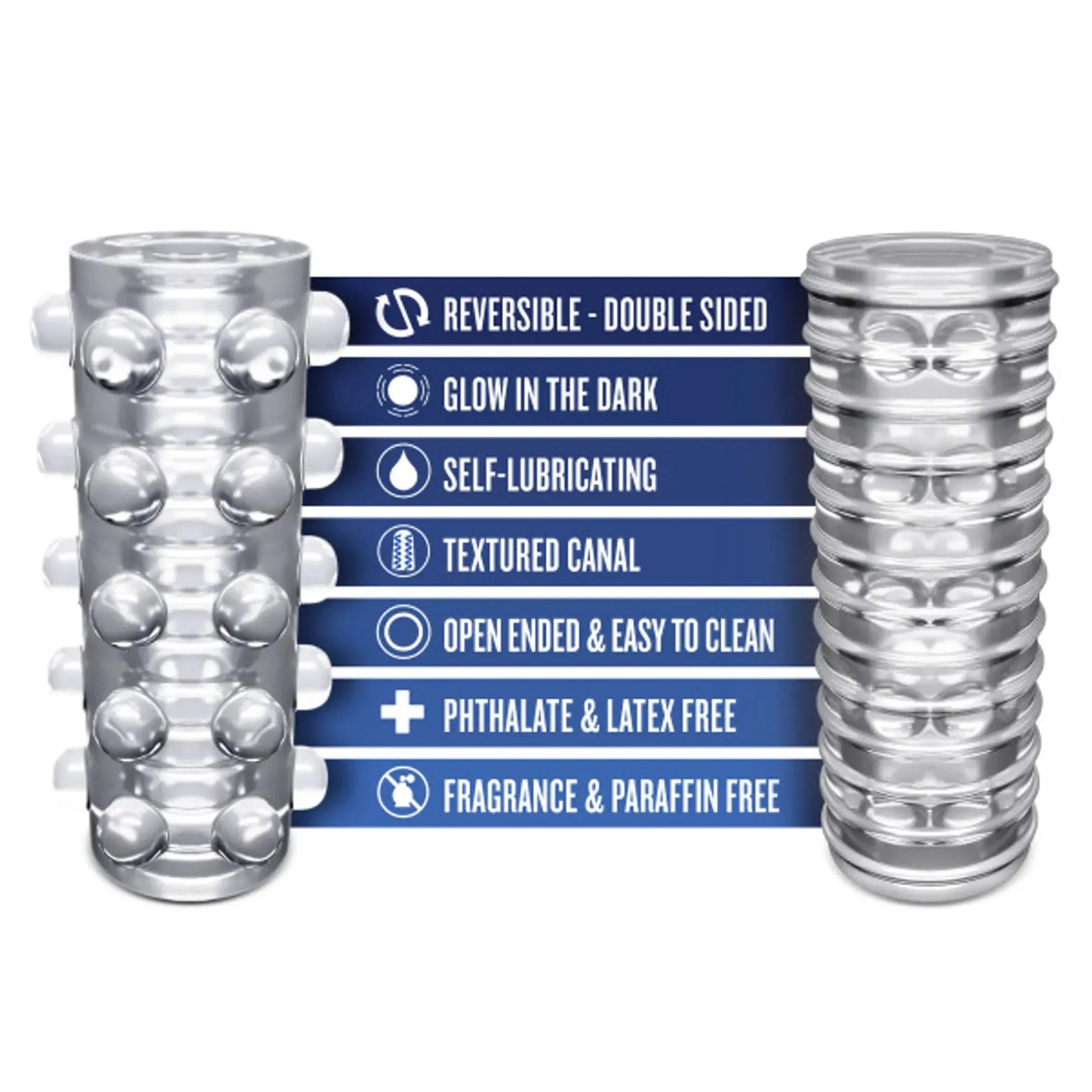 RIZE SWICH GLOW IN THE DARK SELF LUBRICATING STROKER CLEAR Blush Novelties