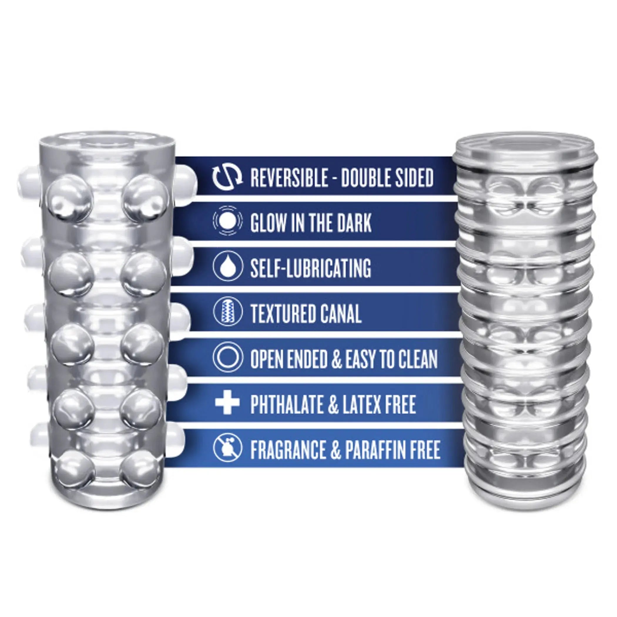 RIZE SWICH GLOW IN THE DARK SELF LUBRICATING STROKER CLEAR Blush Novelties