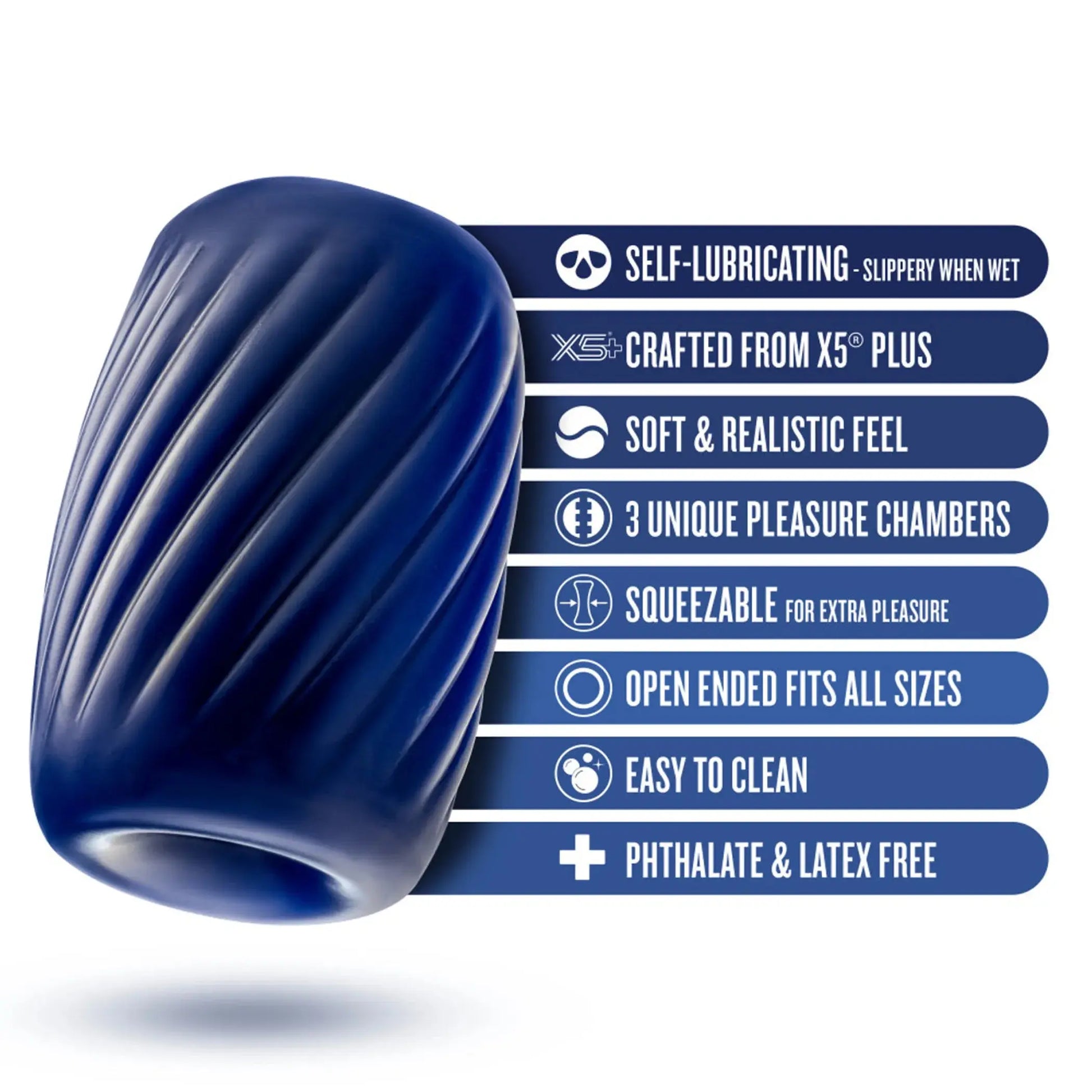 RIZE TURBINE SELF LUBRICATING STROKER BLUE Blush Novelties