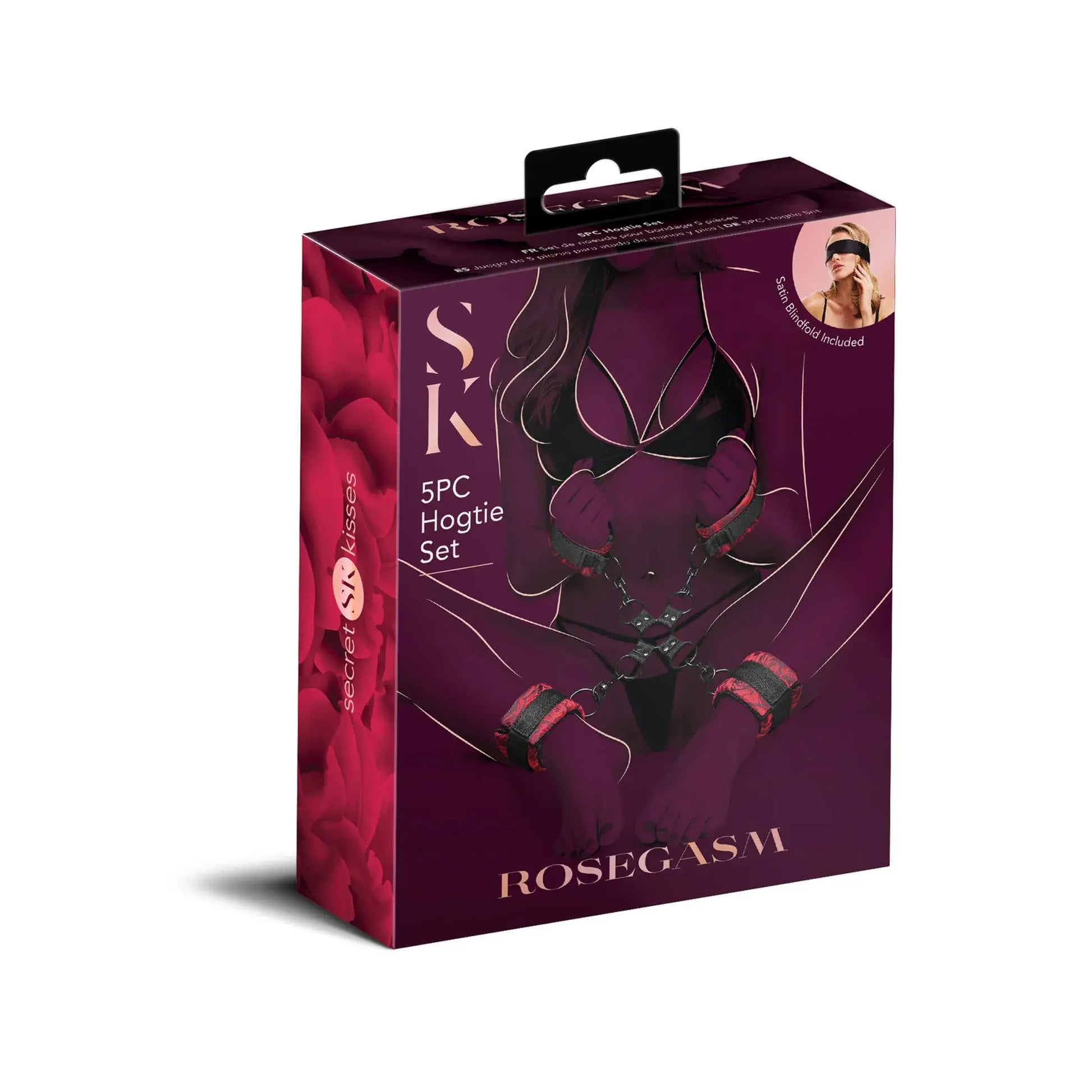 ROSEGASM 5PC HOG TIE SET W/ BLINDFOLD X-Gen Products