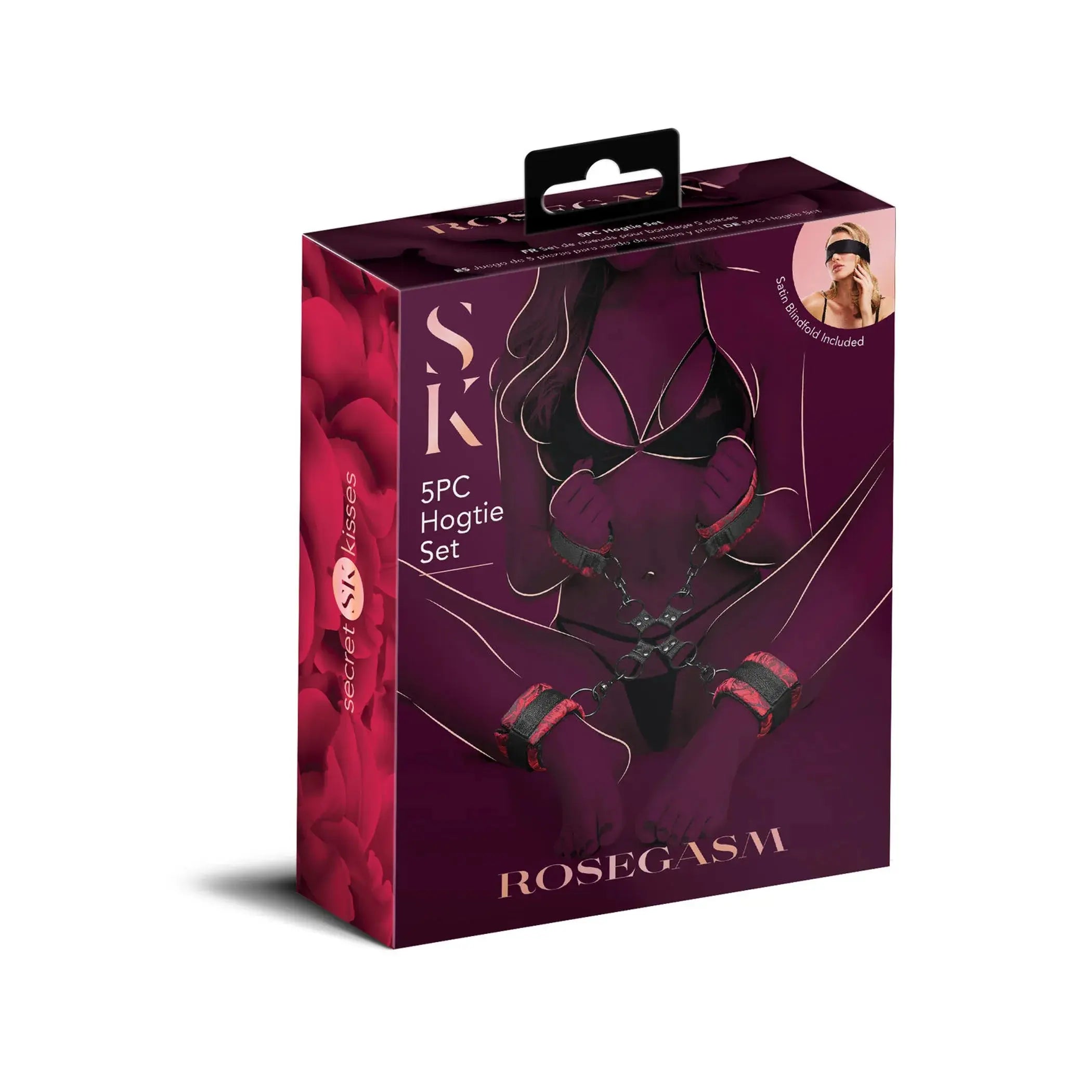 ROSEGASM 5PC HOG TIE SET W/ BLINDFOLD X-Gen Products