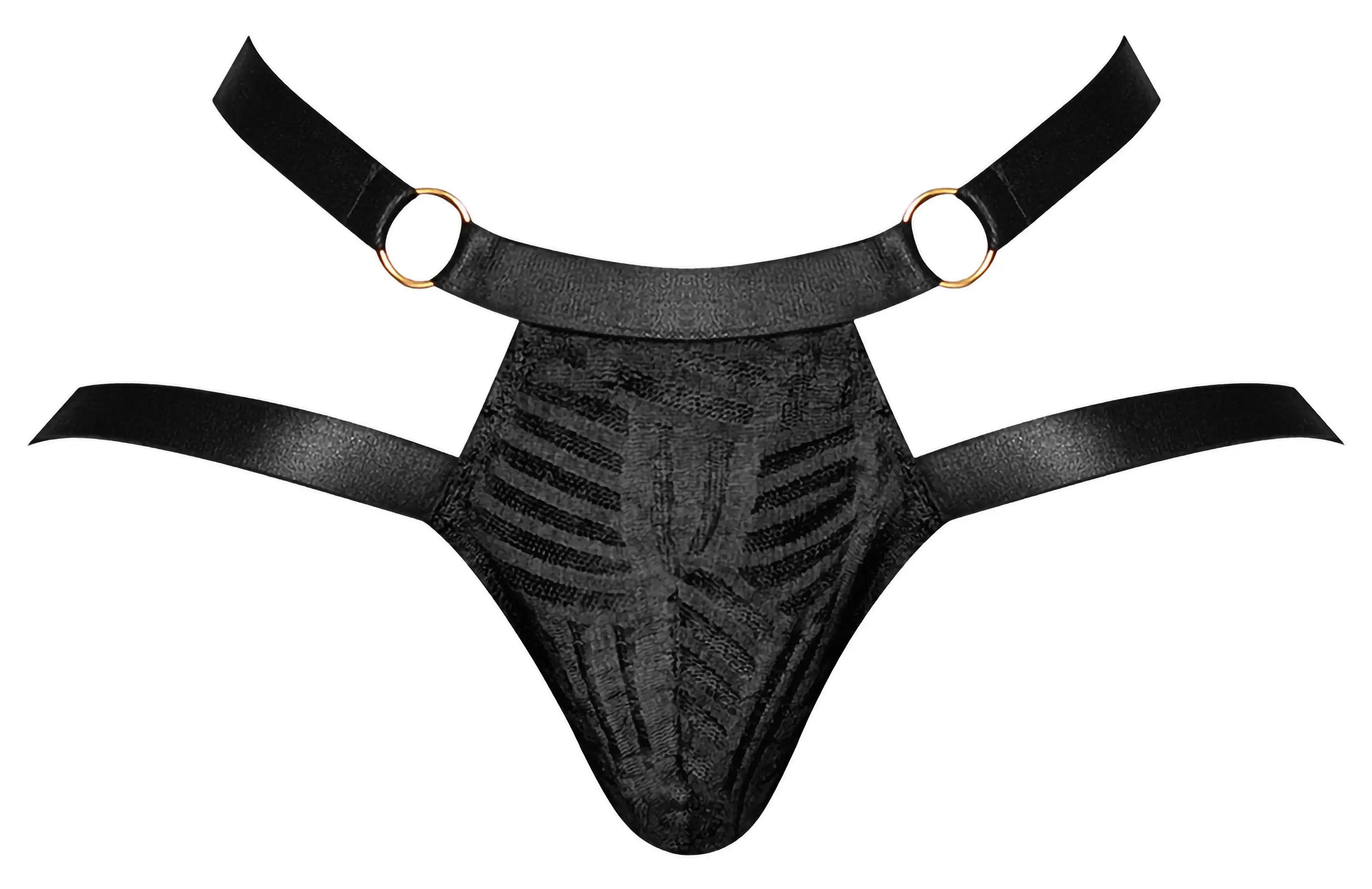 RUDE AWAKENING RING JOCK BLACK L/XL Male Power Lingerie