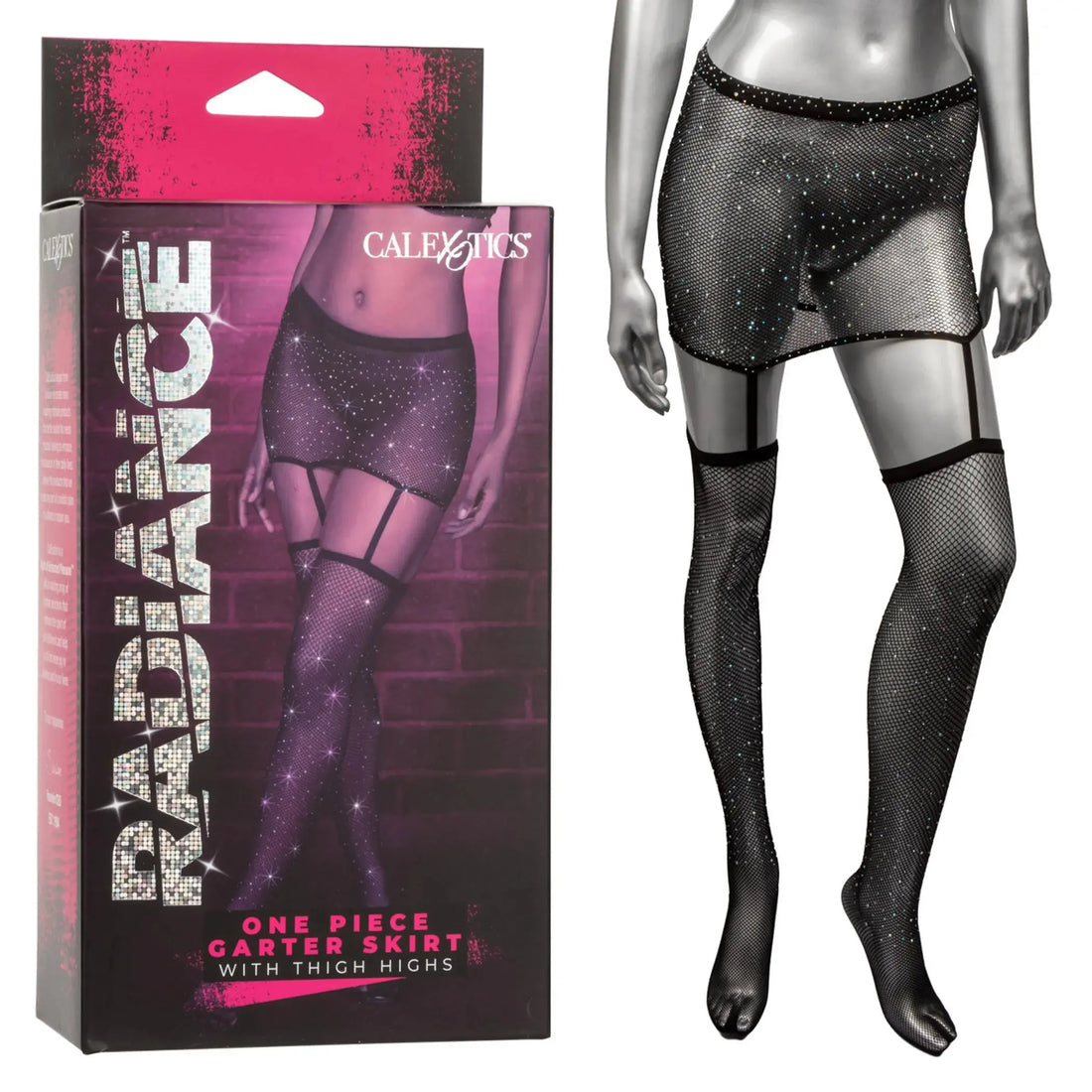 RADIANCE 1PC GARTER SKIRT W/ THIGH HIGHS California Exotic Novelties