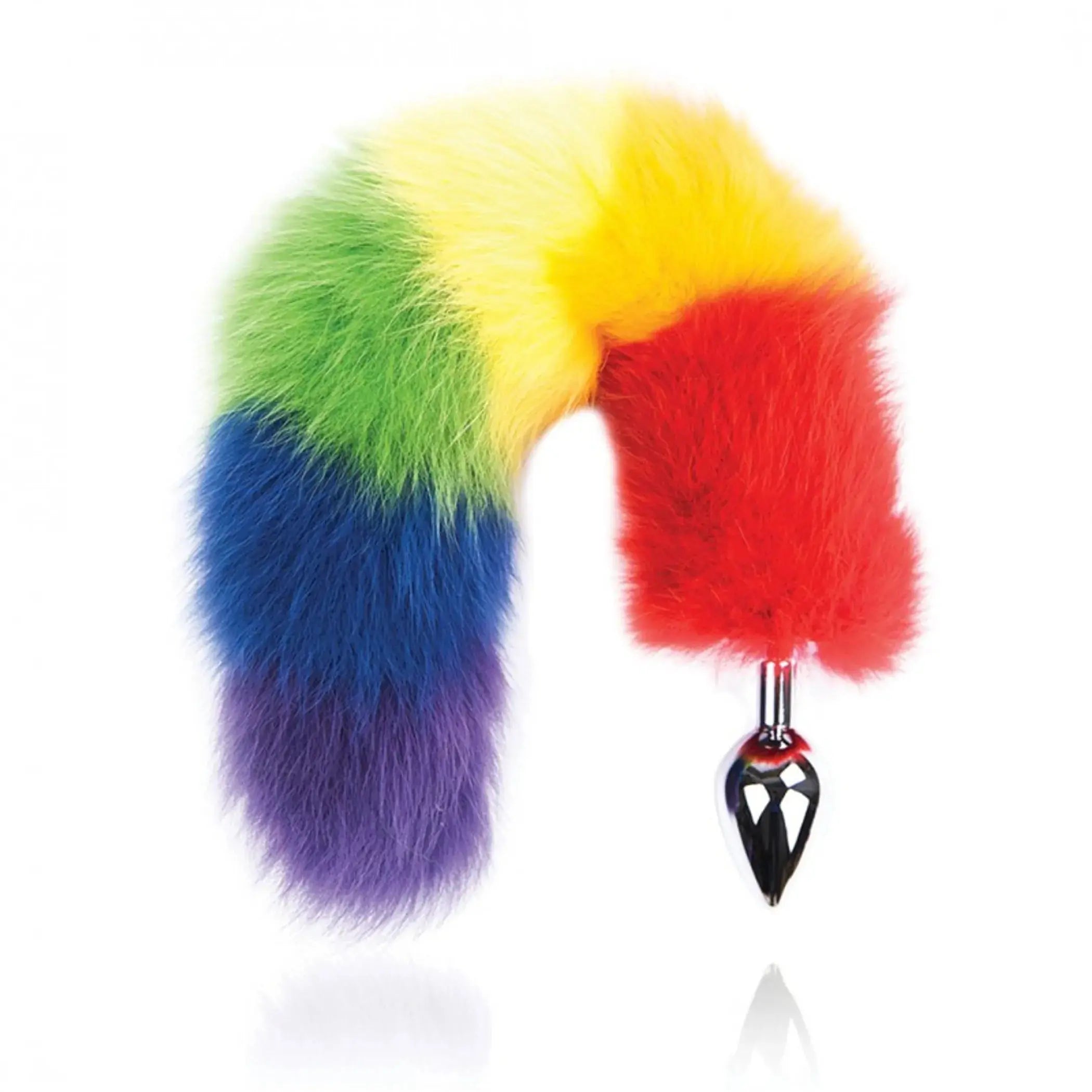 Rainbow Foxy Tail With Stainless Steel Plug HOTT Products