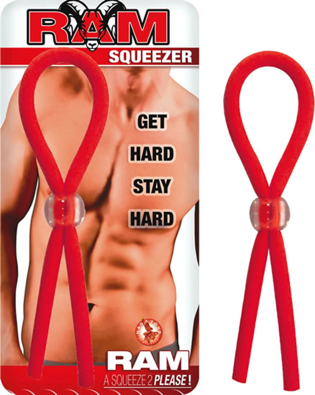 Ram Squeezer Red Adjustable Cock Ring Nasstoys
