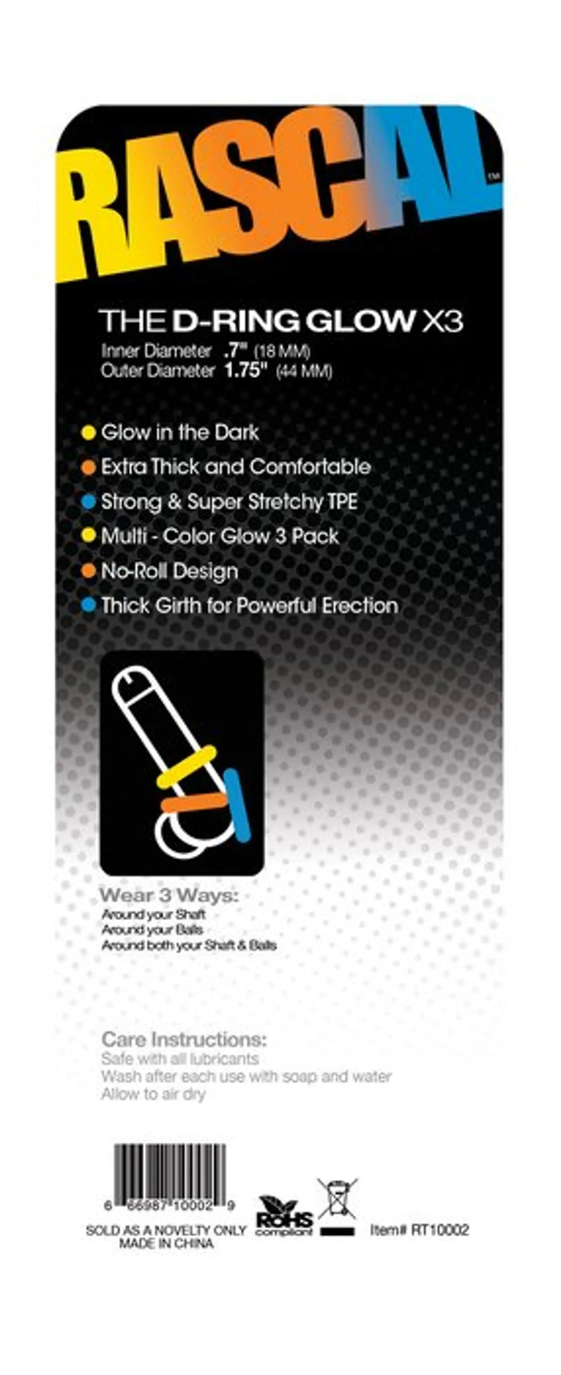 Rascal D Ring Glow X3 Cock Rings Rascal Toys