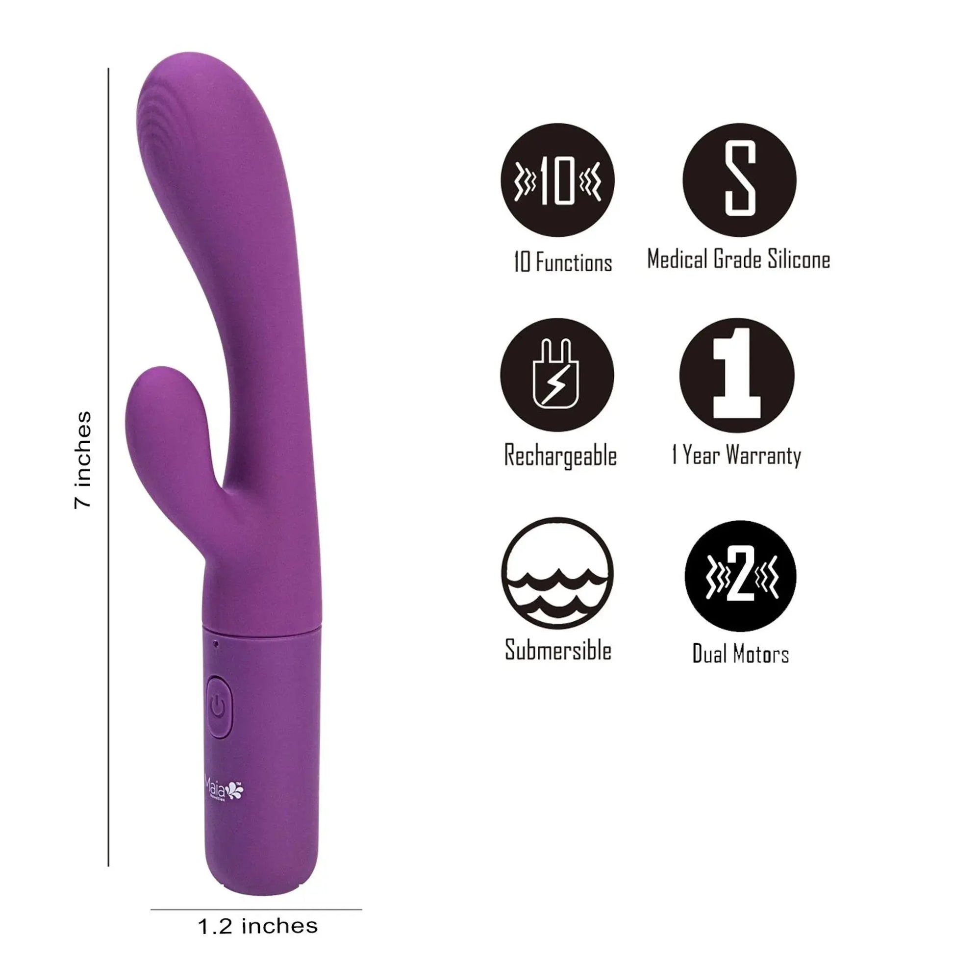 Rayla Dual Stimulation Vibe Silicone Rechargeable Maia Toys