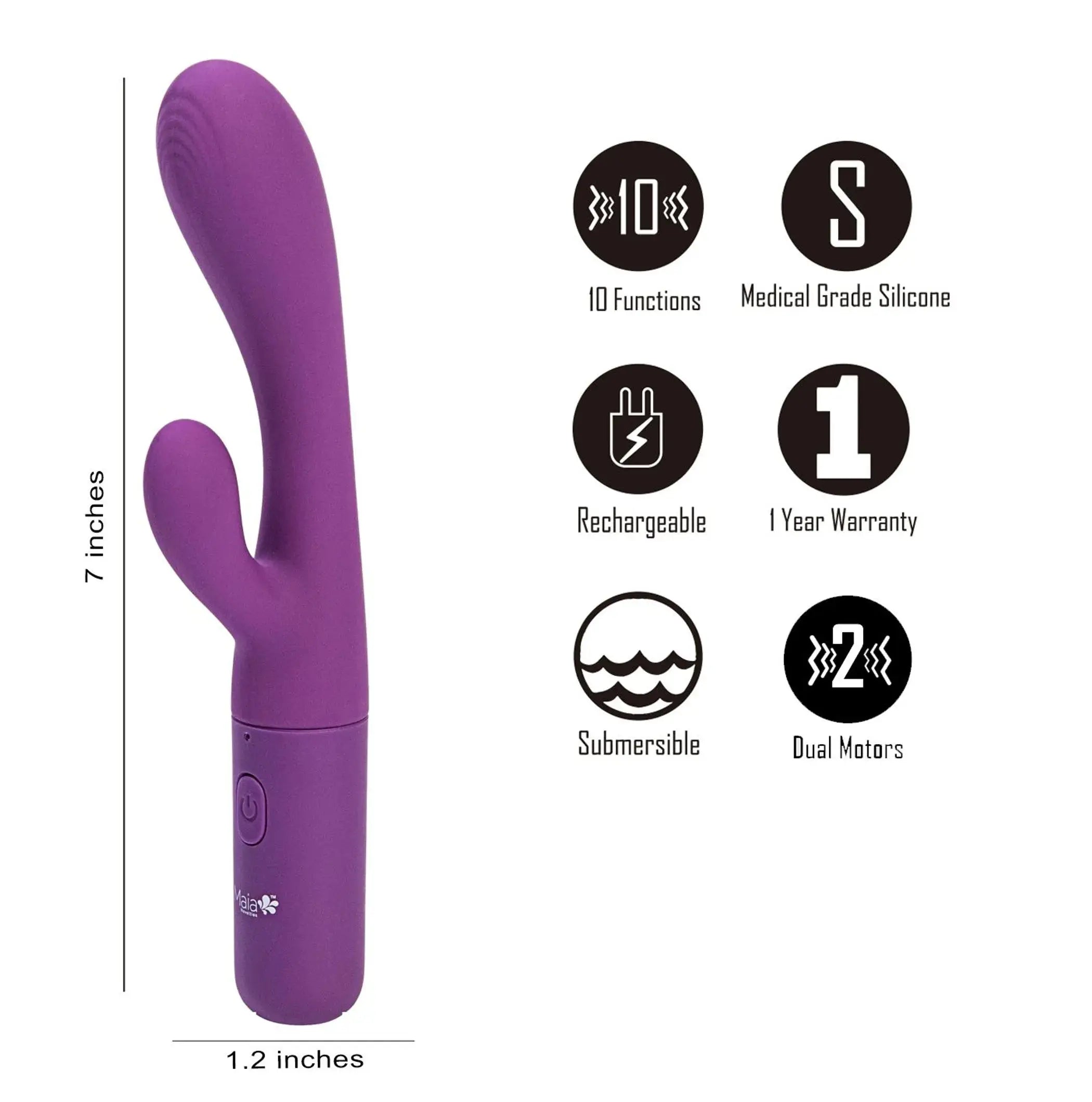 Rayla Dual Stimulation Vibe Silicone Rechargeable Maia Toys