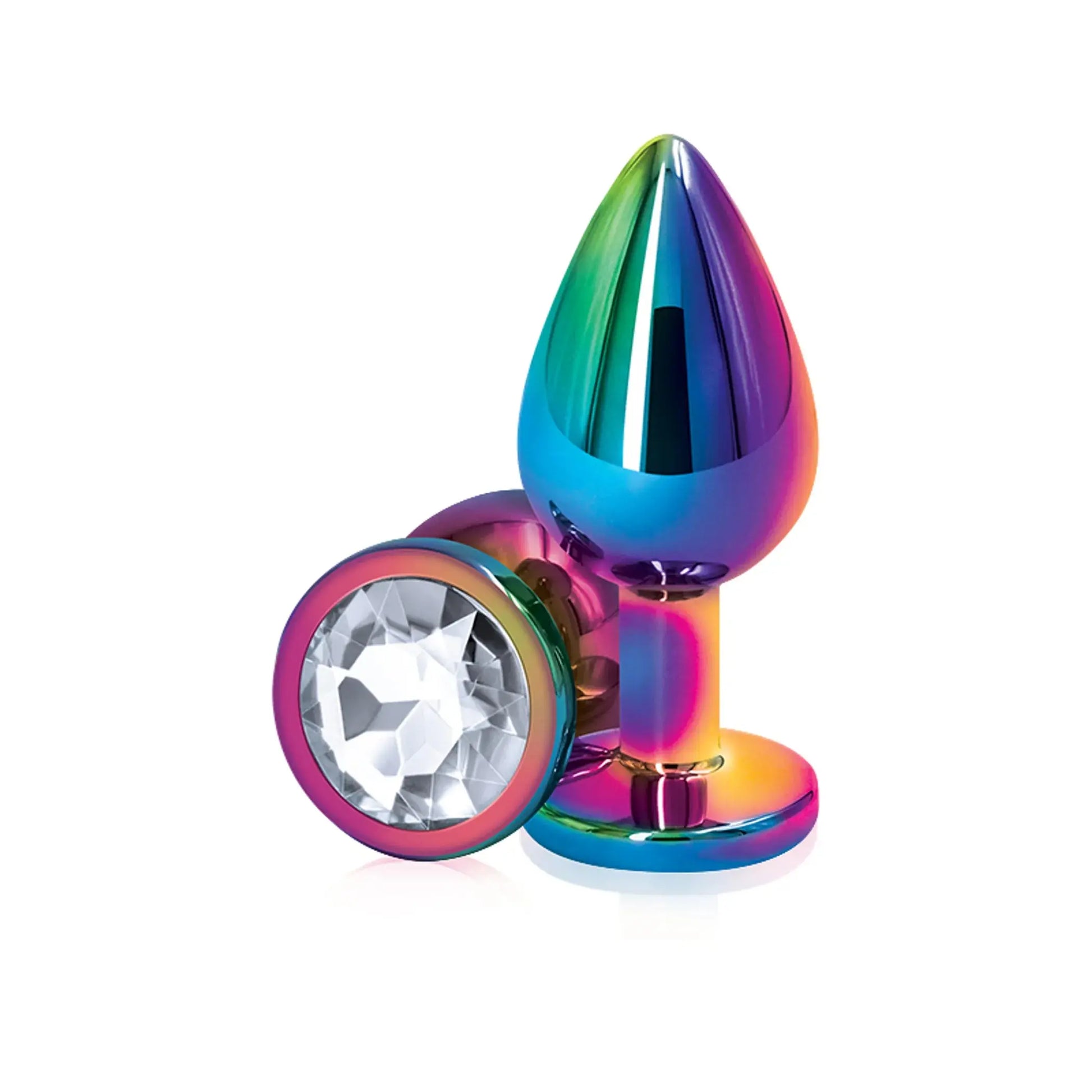 Rear Assets Multicolor Medium Clear Butt Plug NS Novelties