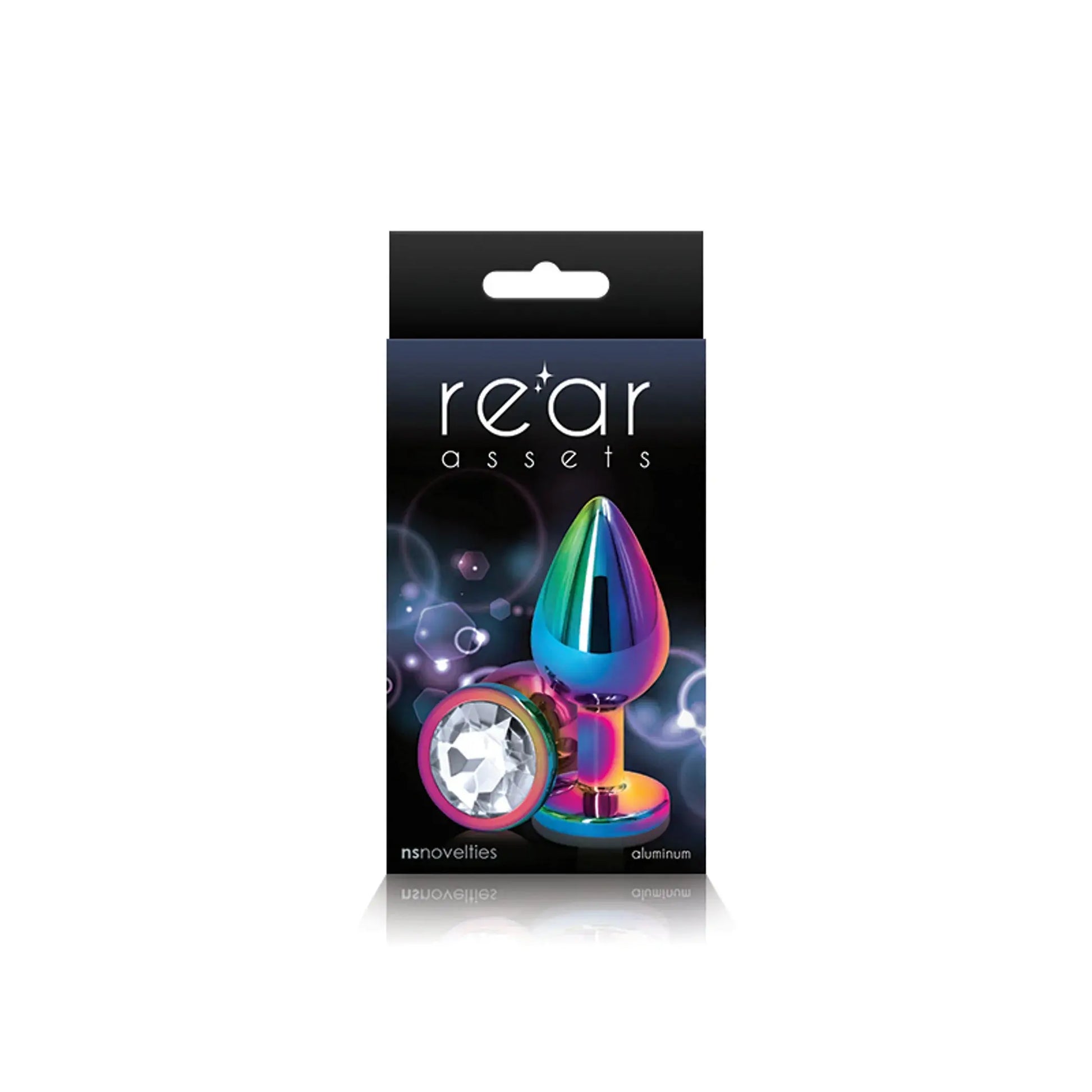 Rear Assets Multicolor Medium Clear Butt Plug NS Novelties