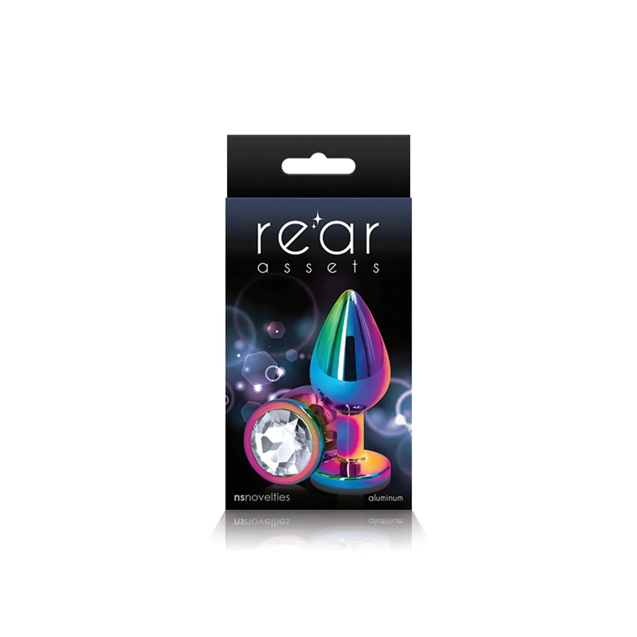 Rear Assets Multicolor Medium Clear Butt Plug NS Novelties