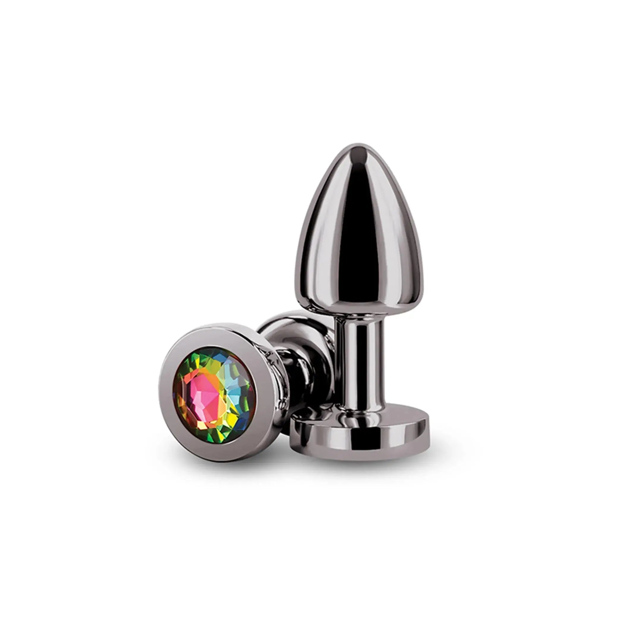 Rear Assets Petite Gunmetal Rainbow Butt Plug NS Novelties