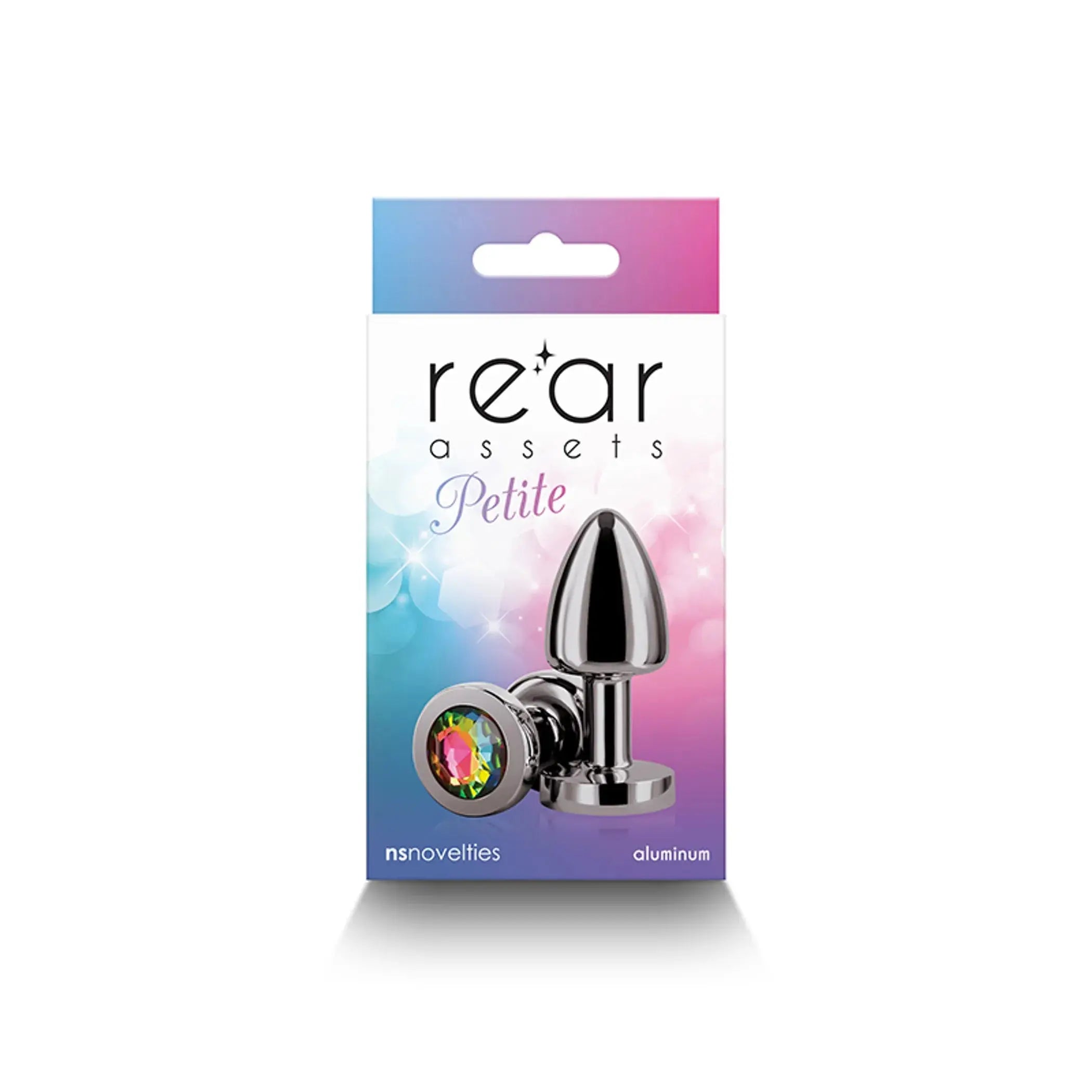 Rear Assets Petite Gunmetal Rainbow Butt Plug NS Novelties