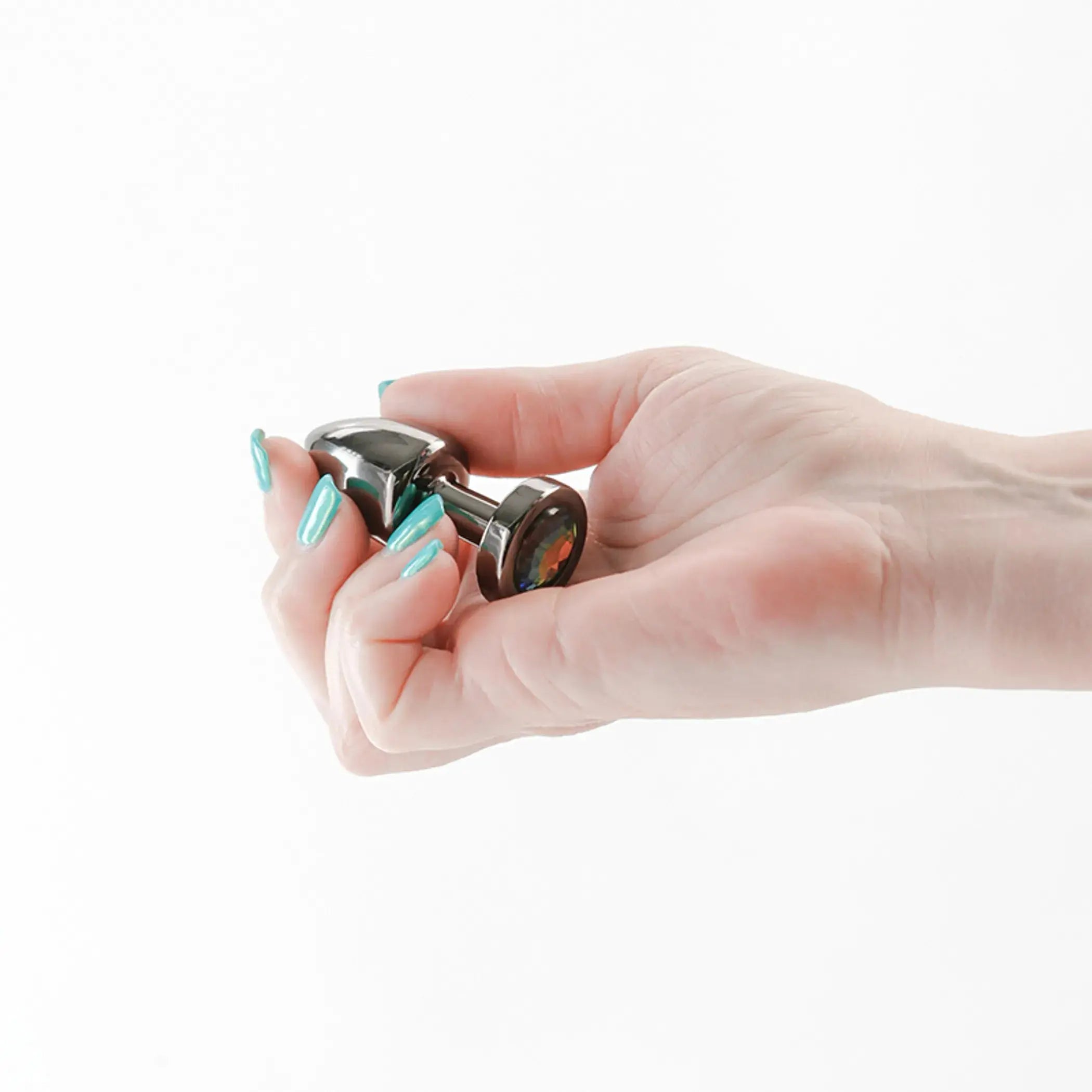 Rear Assets Petite Gunmetal Rainbow Butt Plug NS Novelties