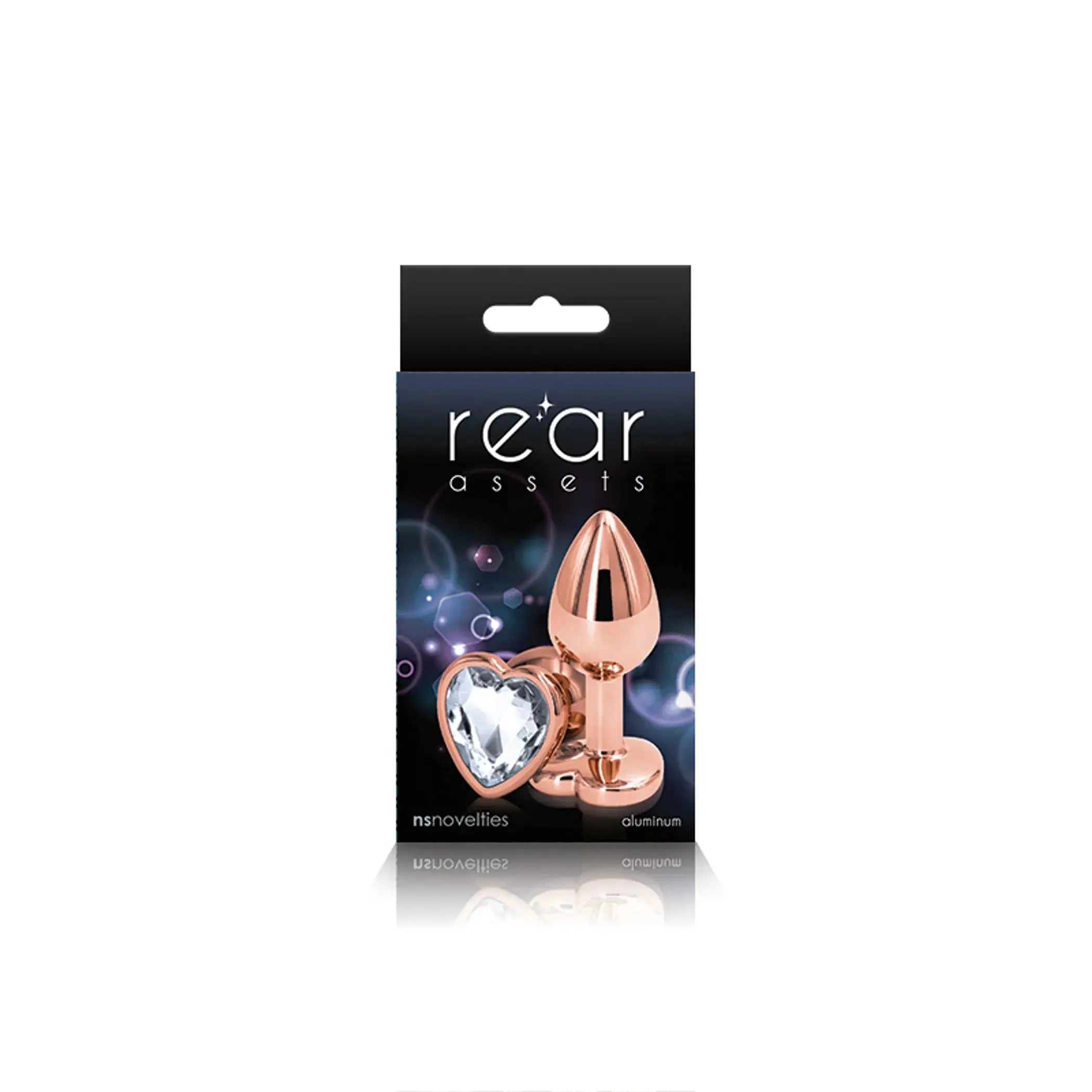 Rear Assets Rose Gold Heart Small Clear NS Novelties