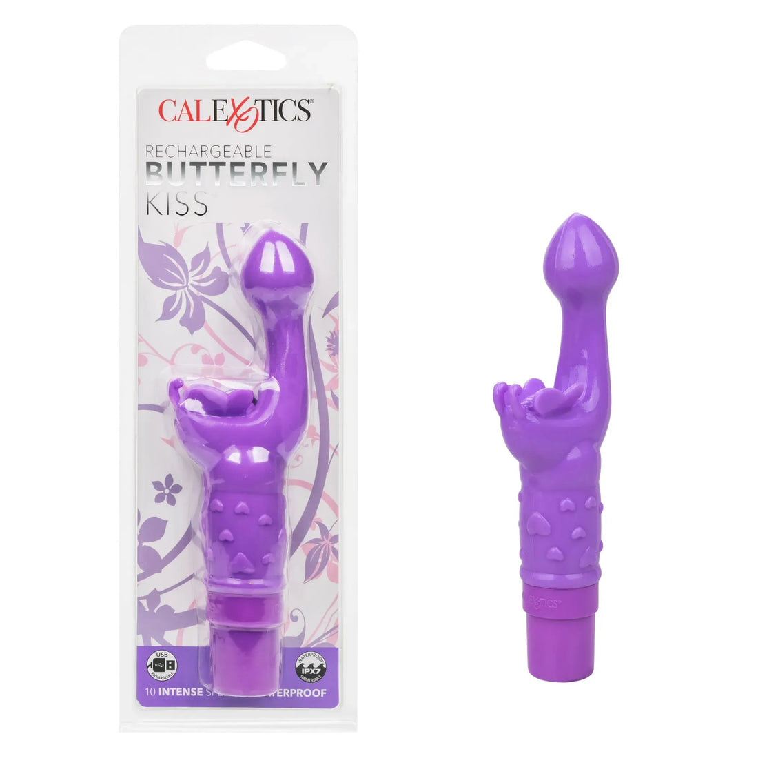 Rechargeable Butterfly Kiss Vibrator Purple California Exotic Novelties