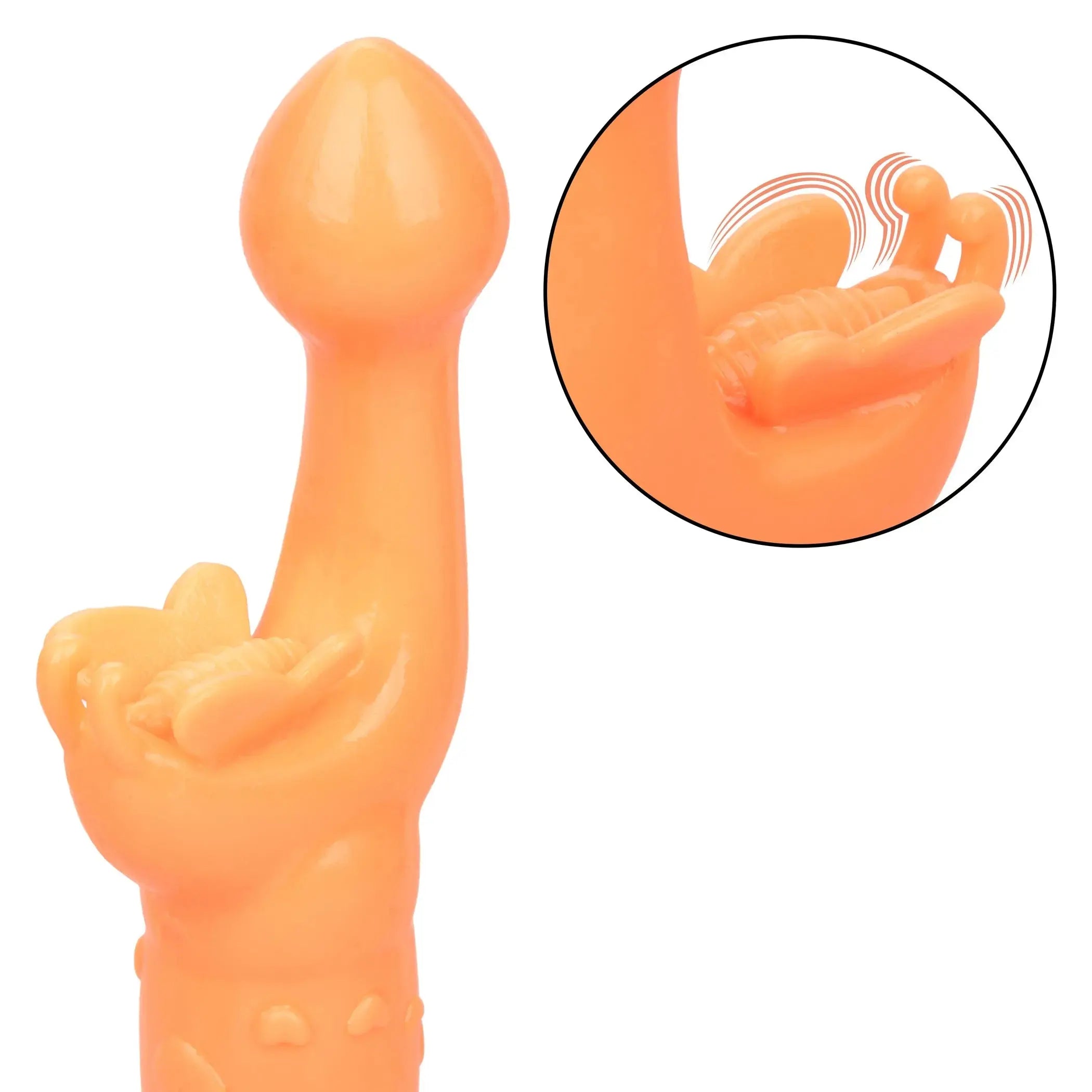 Rechargeable Butterfly Kiss Vibrator in Orange California Exotic Novelties
