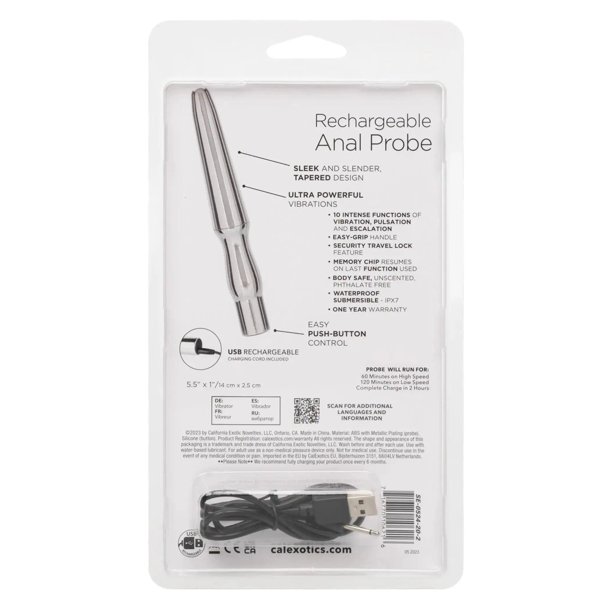 Rechargeable Silver Anal Probe California Exotic Novelties