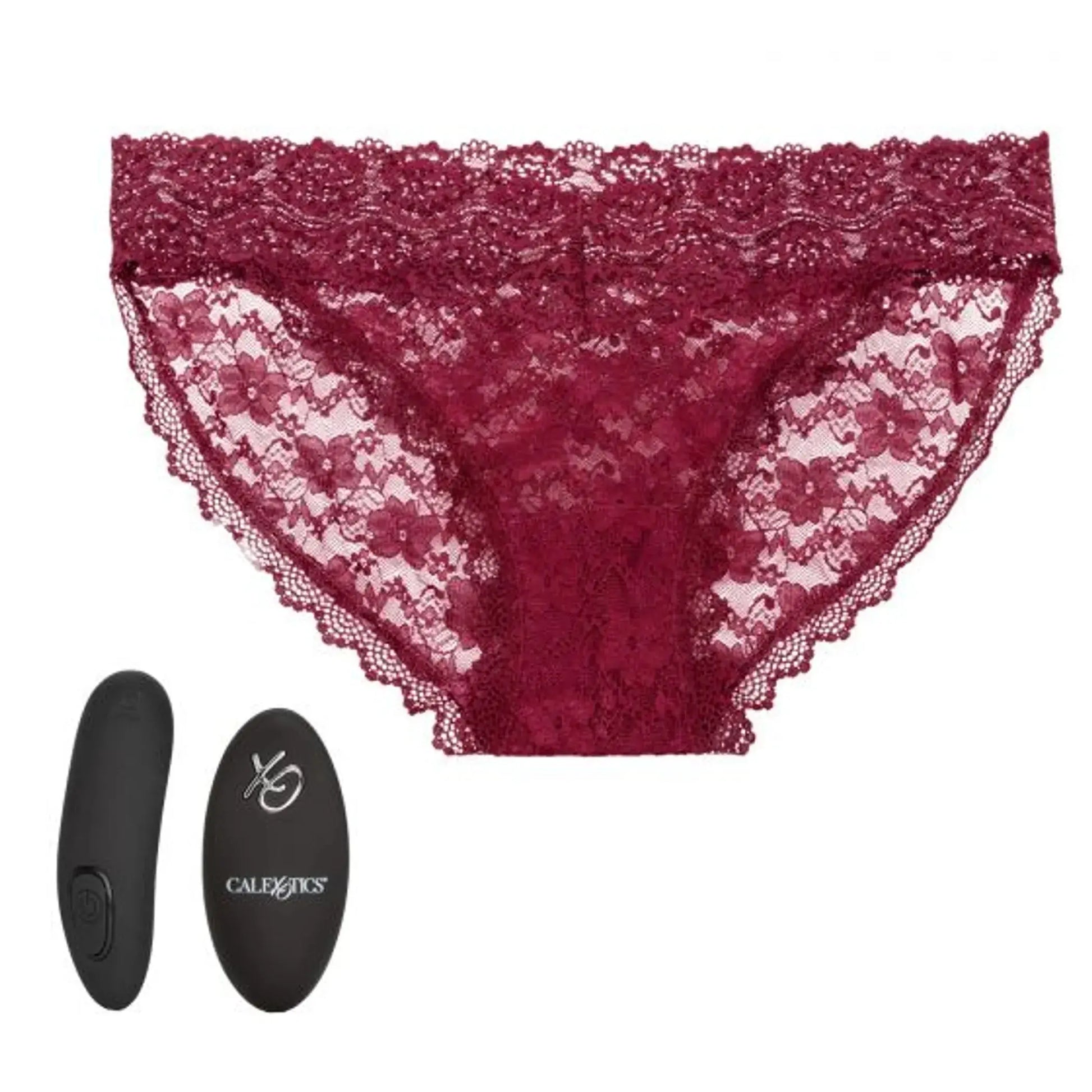 Remote Control Lace Panty Set Burgundy California Exotic Novelties