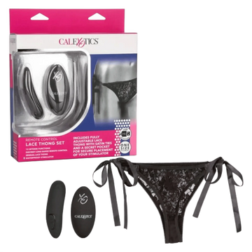 REMOTE CONTROL LACE THONG SET California Exotic Novelties