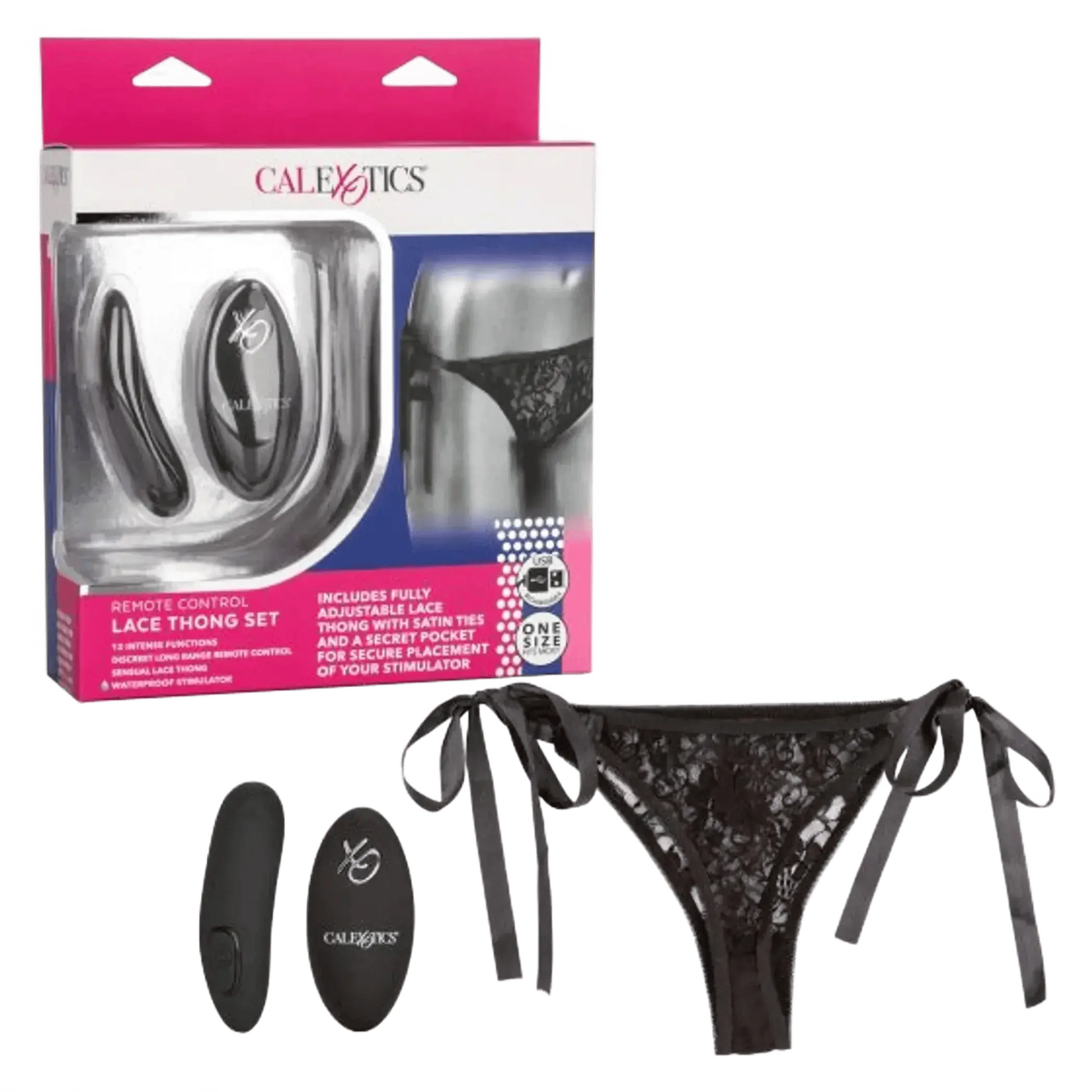 REMOTE CONTROL LACE THONG SET California Exotic Novelties