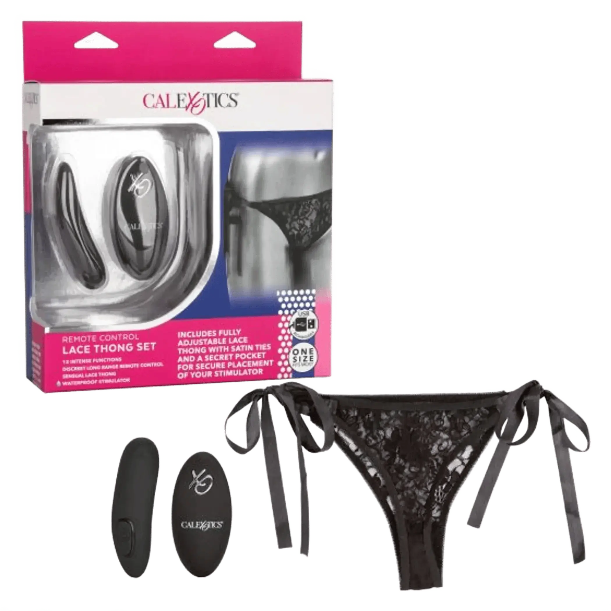 REMOTE CONTROL LACE THONG SET California Exotic Novelties
