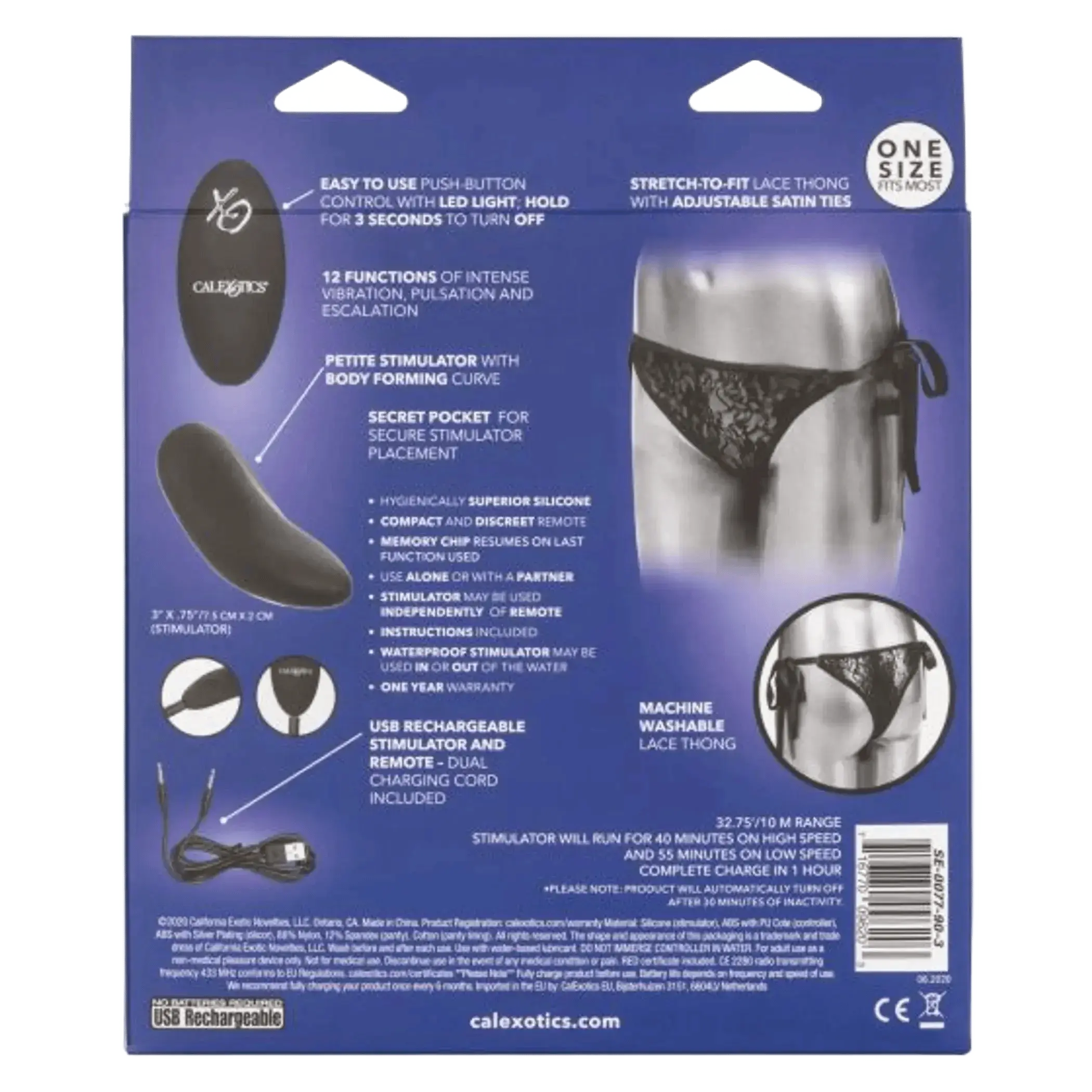 REMOTE CONTROL LACE THONG SET California Exotic Novelties