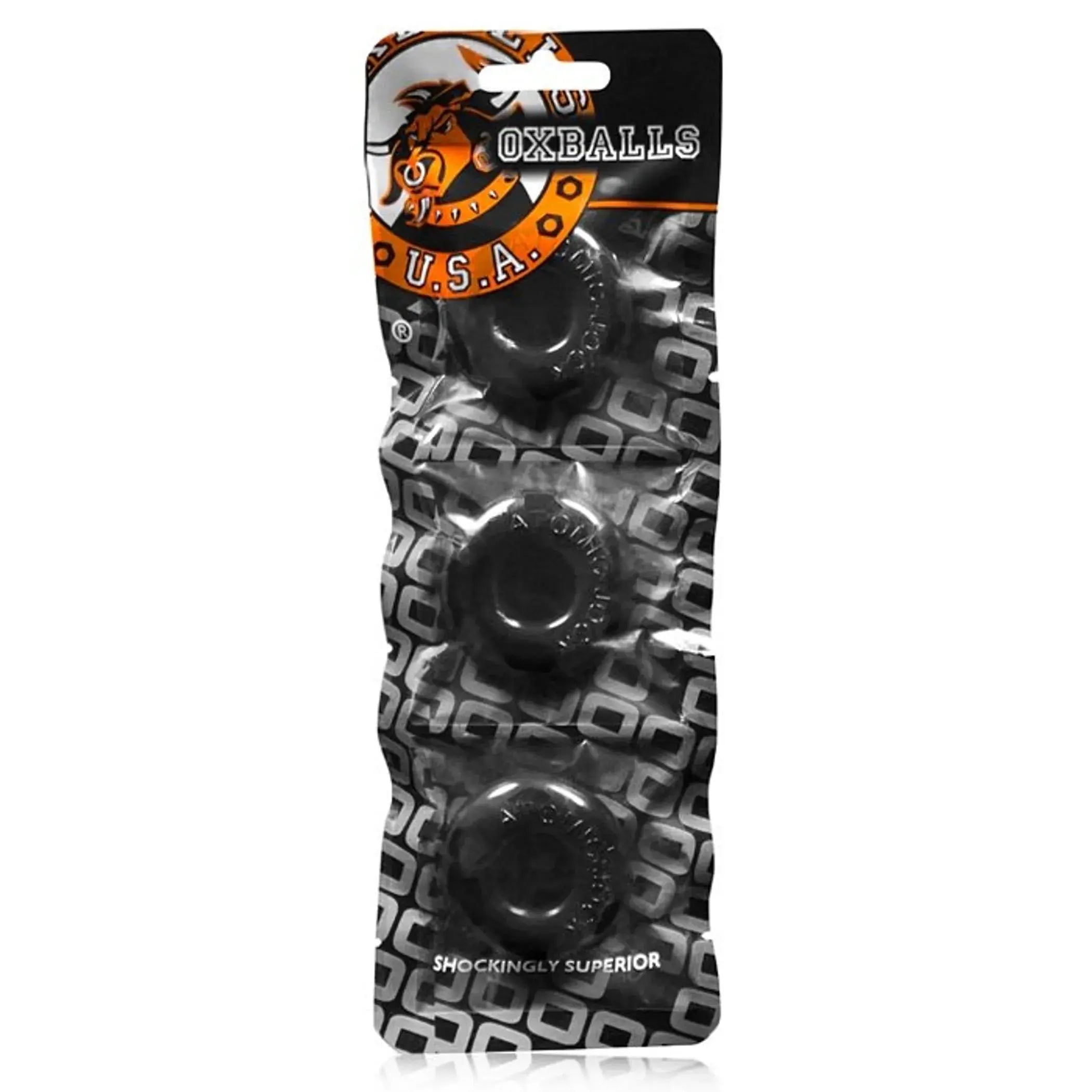 Ringer 3-Pack Cock Rings In Black OXBALLS