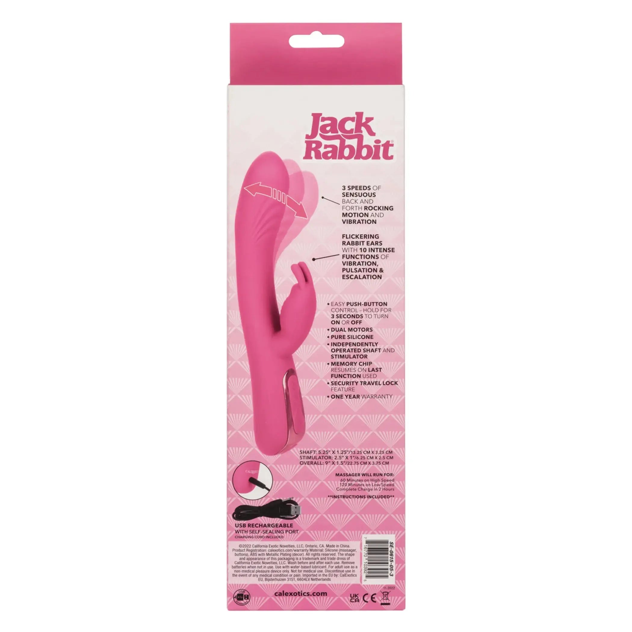 Rocking Rabbit Vibrator - Pink California Exotic Novelties