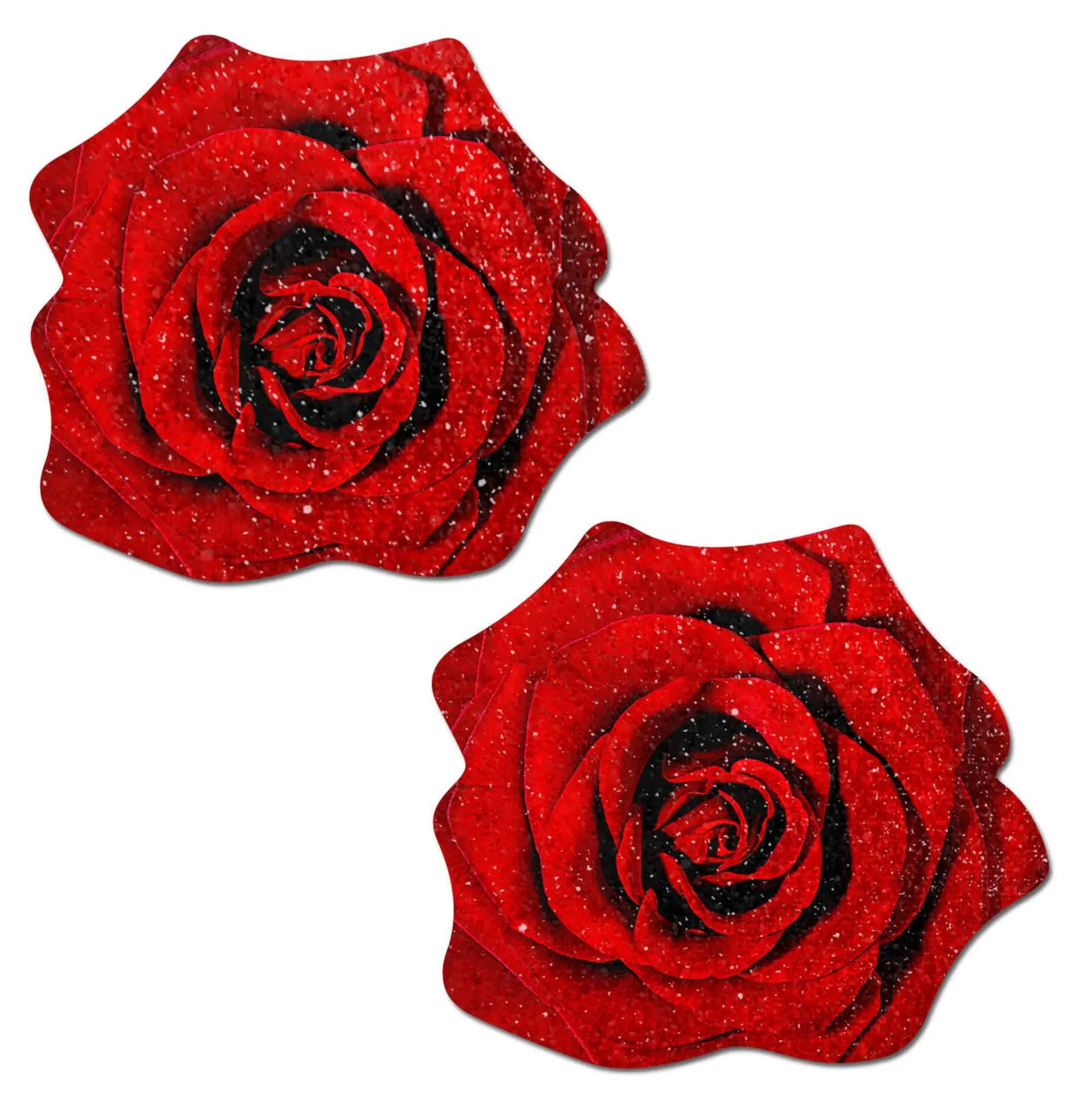 Rose Red Glitter Velvet Nipple Pasties Pastease