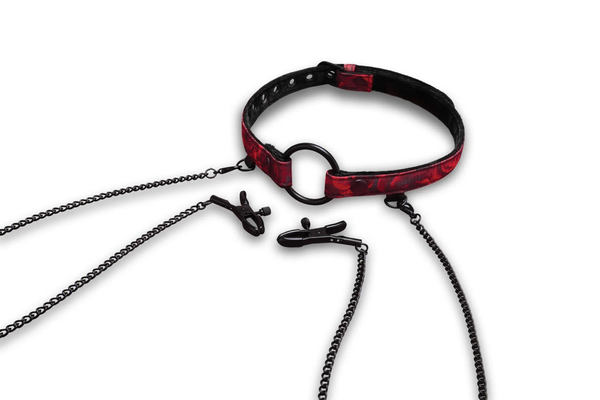 Rosegasm Open Mouth Gag With Nipple Clamps X-Gen Products
