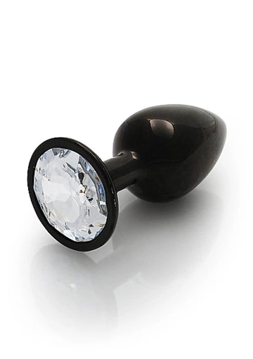 Round Gem Butt Plug Small Gunmetal Diamond SHOTS AMERICA