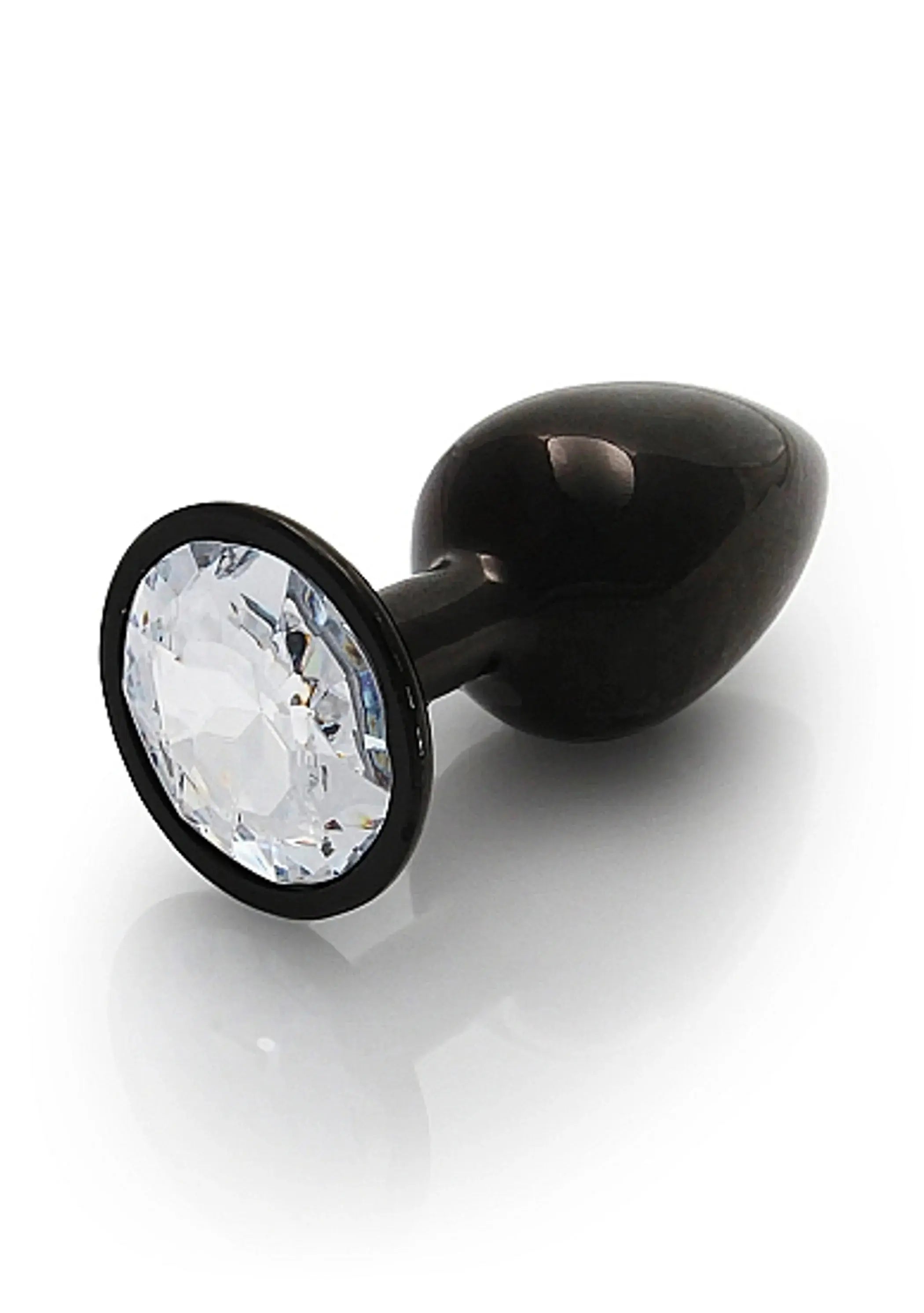 Round Gem Butt Plug Small Gunmetal Diamond SHOTS AMERICA