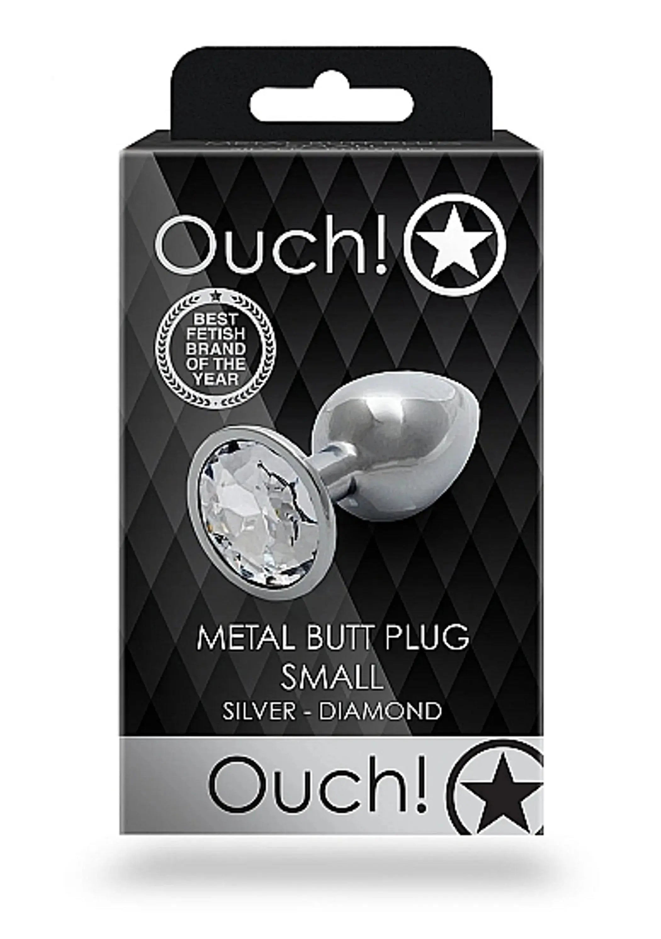 Round Gem Butt Plug Small Silver Diamond SHOTS AMERICA