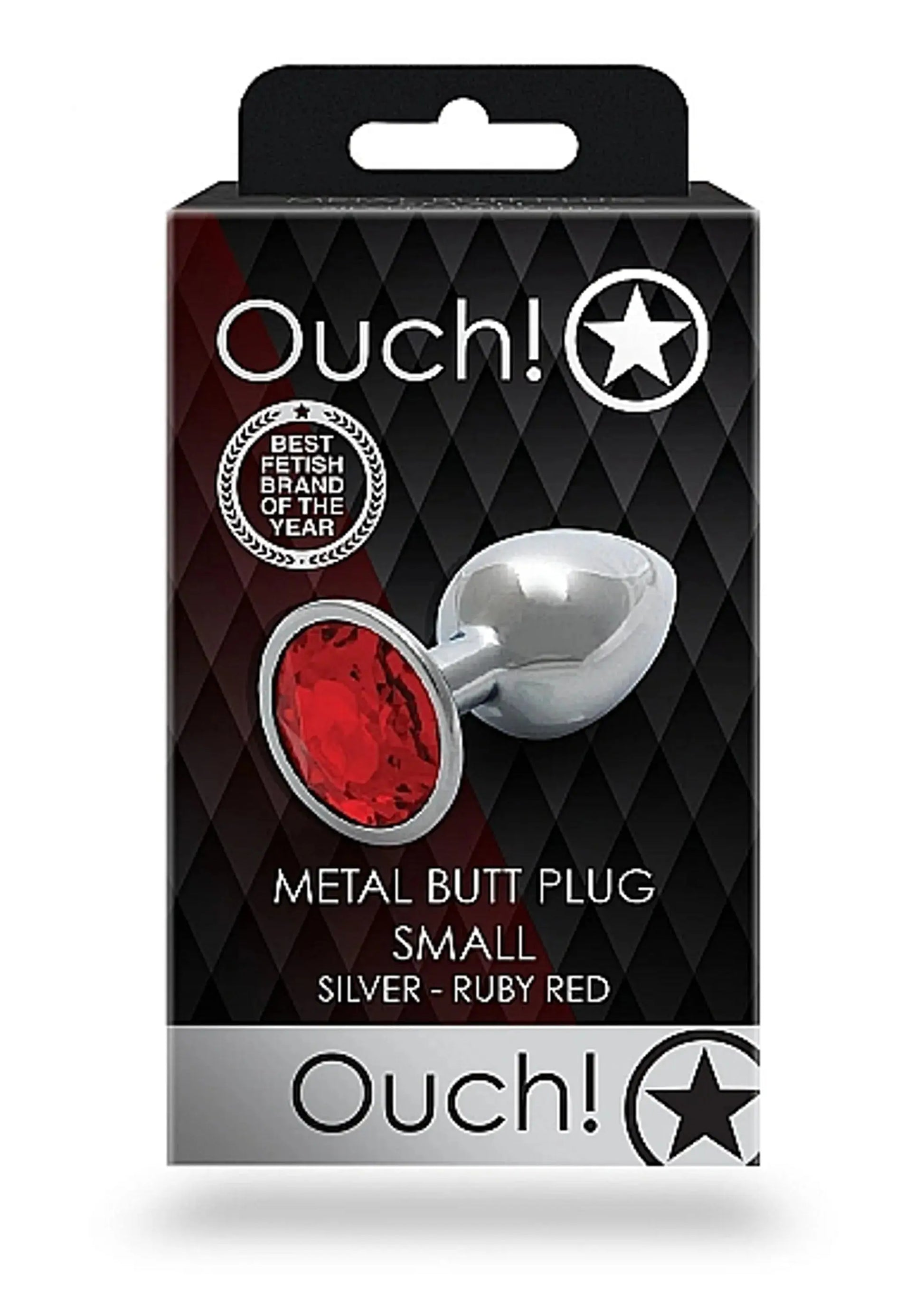 Round Gem Butt Plug Small Silver Ruby Red SHOTS AMERICA