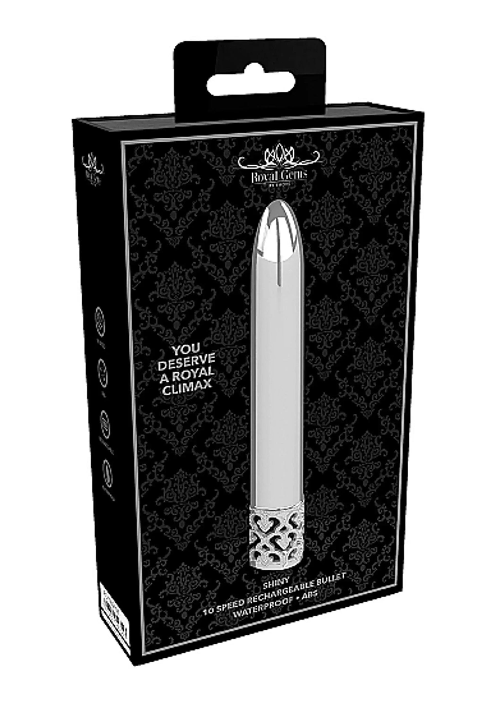 Royal Gems Shiny Rechargeable Vibrator Silver SHOTS AMERICA