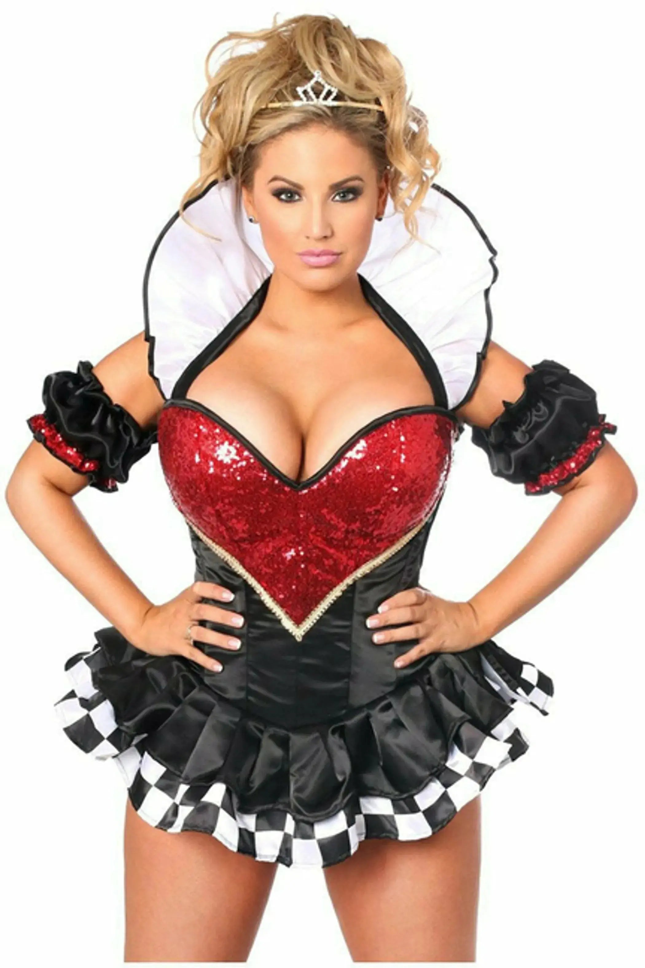 Royal Queen Corset Costume with Crown, Sleeves & Collar Daisy Corsets