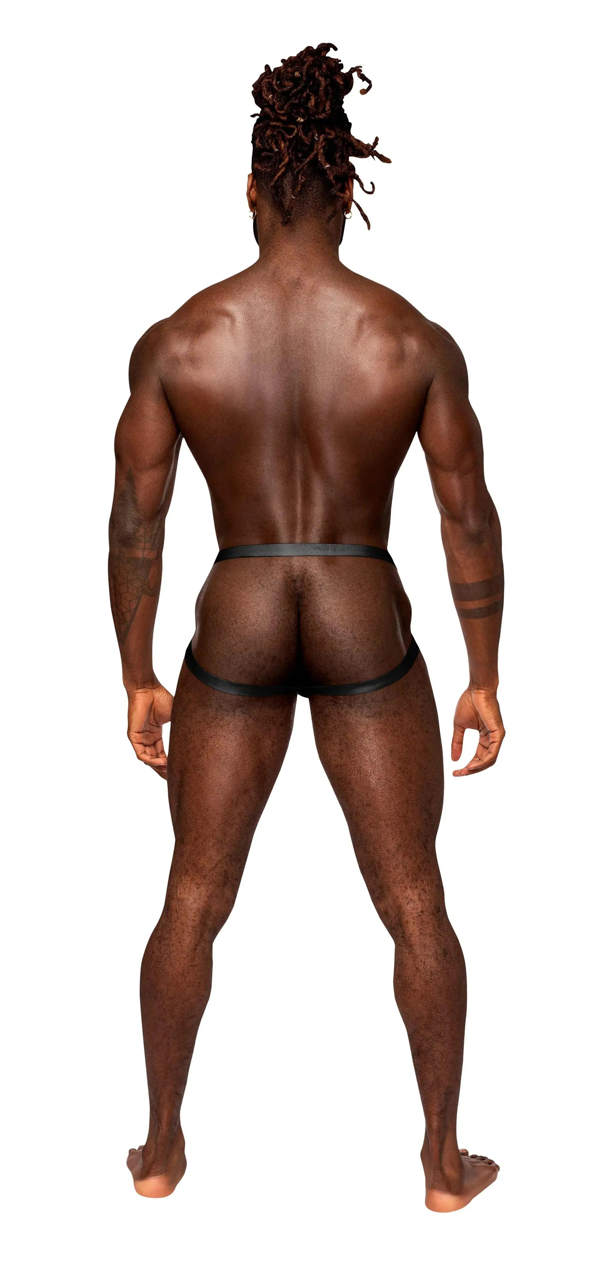 Rude Awakening Ring Jock Black L/XL Male Power Lingerie
