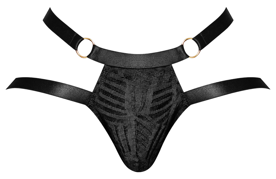 RUDE AWAKENING RING JOCK BLACK L/XL Male Power Lingerie